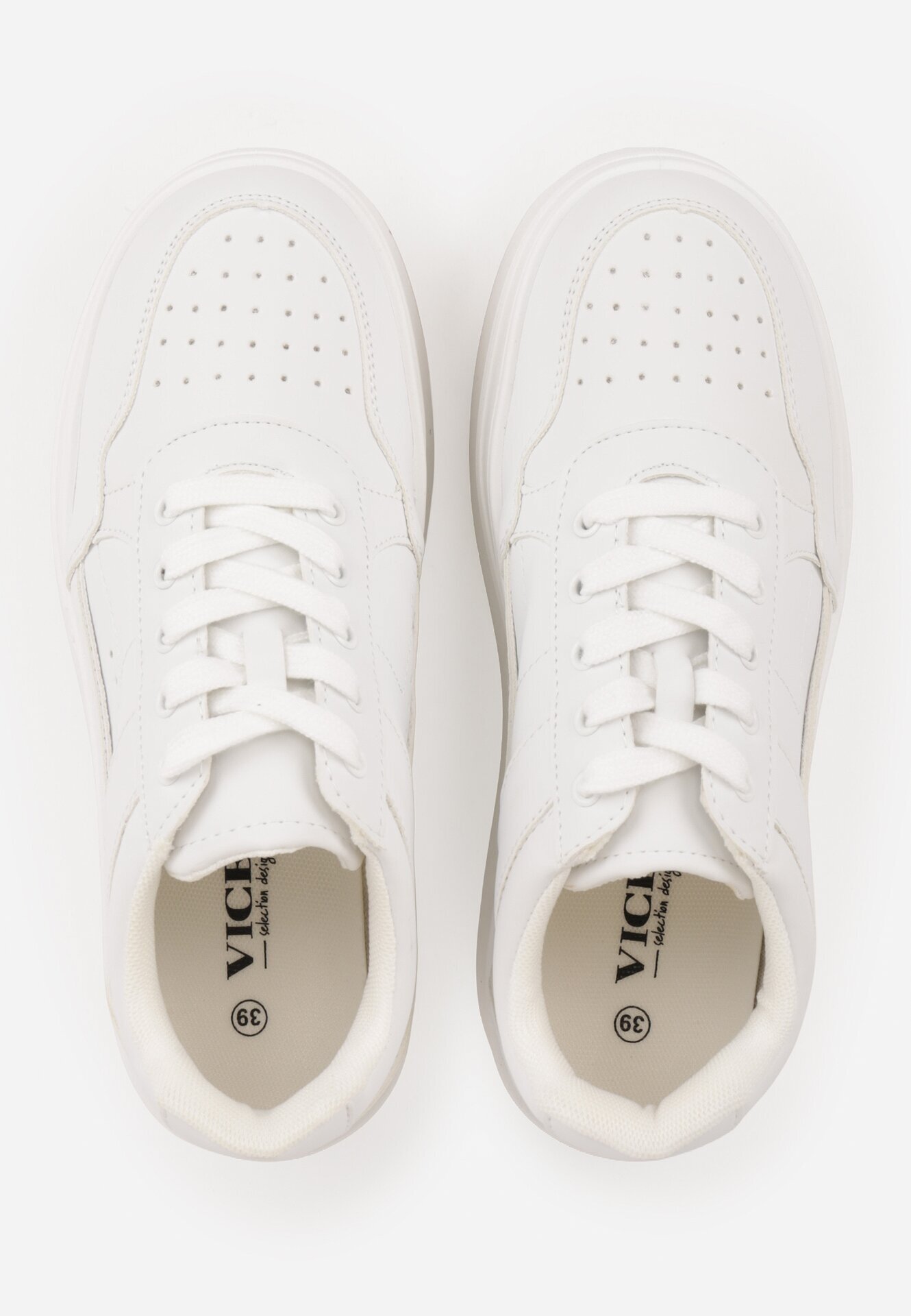 vices Adidași Albi pe Talpă Groasă cu Inserții Metalice Nelesea