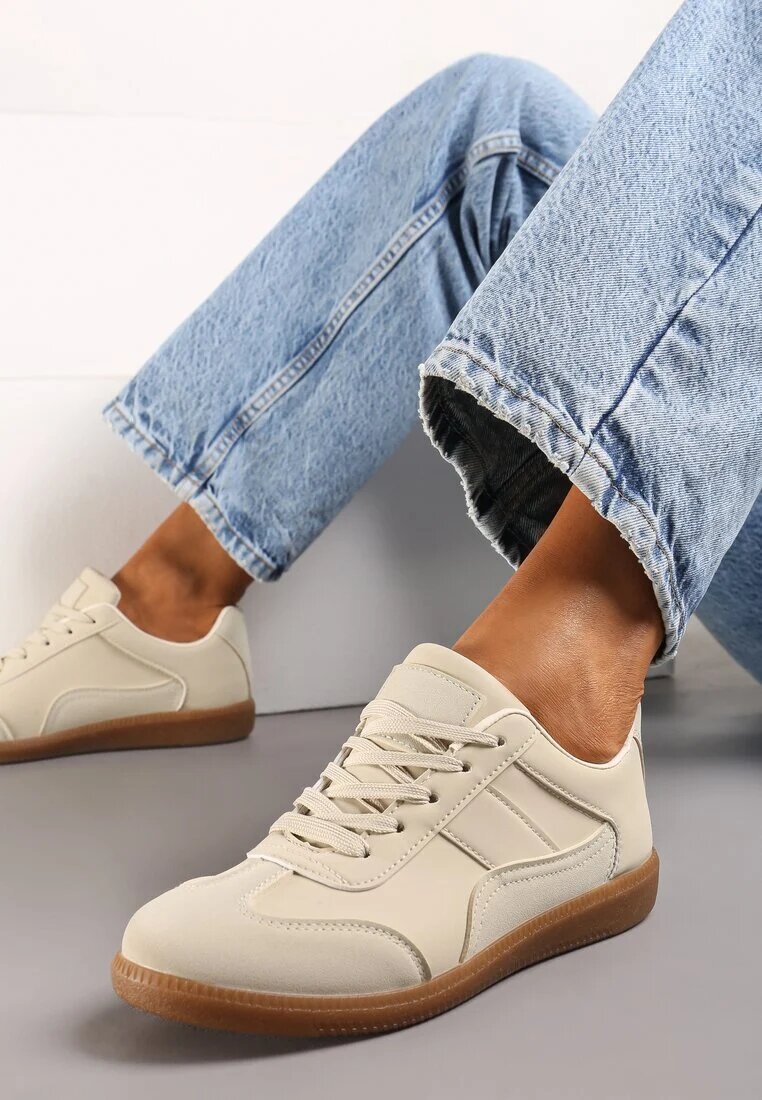 vices Adidași Bej până la gleznă cu cusături decorative Erdafa