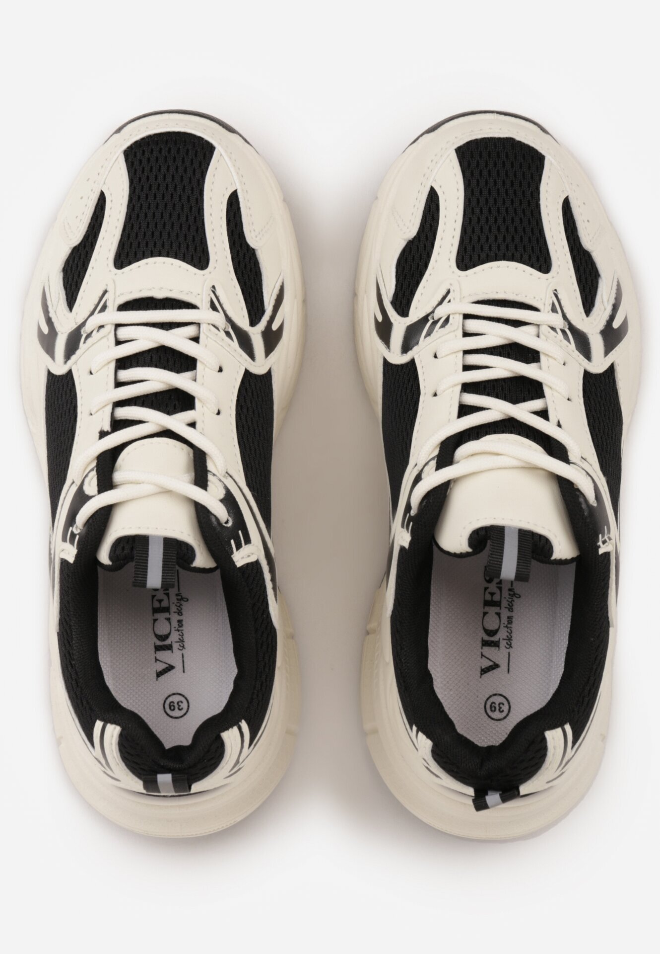 vices Adidași Bej și Negru pe Talpă Groasă cu Imprimeuri Nativine
