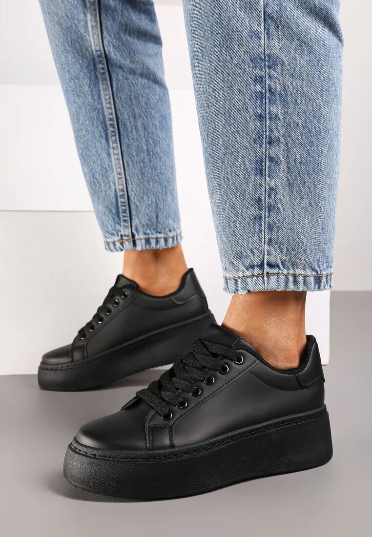 vices Adidași Casual Negre cu Talpă Groasă Tiadonia