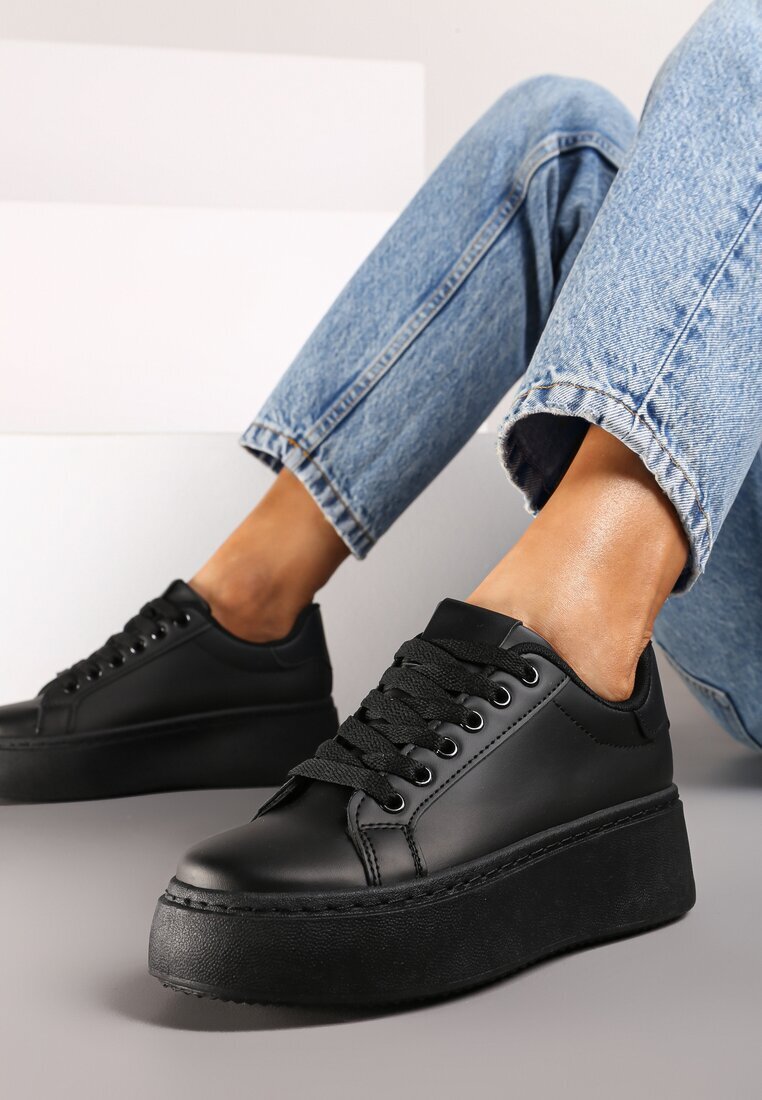 vices Adidași Casual Negre cu Talpă Groasă Tiadonia