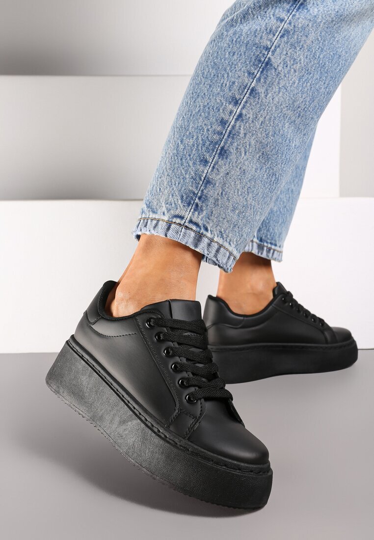 vices Adidași Casual Negre cu Talpă Groasă Tiadonia