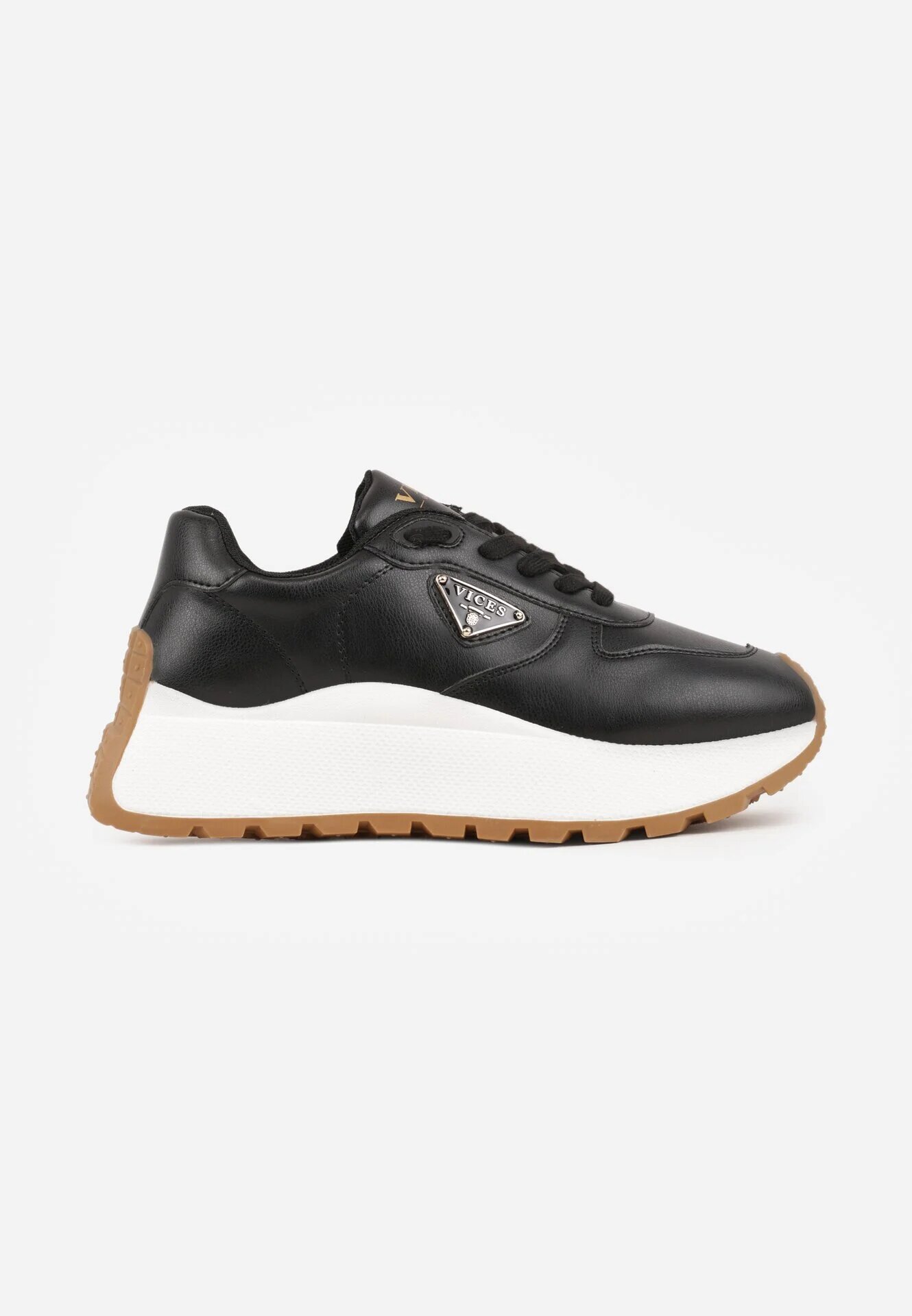 vices Adidași Negri cu Talpă Groasă cu Ornament Metalic Nelastra
