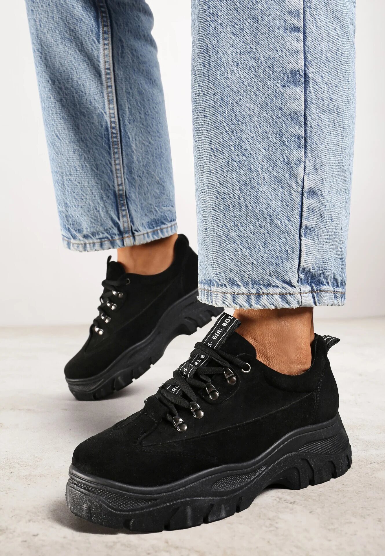 vices Adidași Negri din imitație de piele întoarsă Merellien