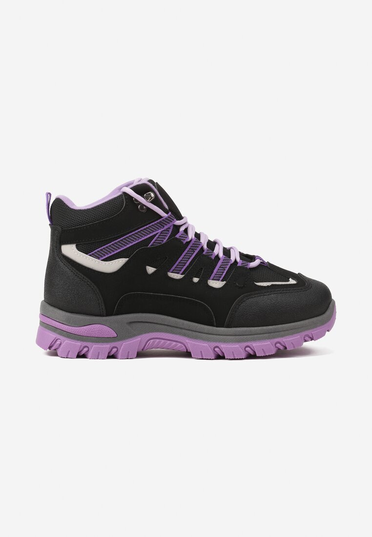 vices Bocanci de trekking Negru-Violet șiretuite cu talpă groasă Afertie