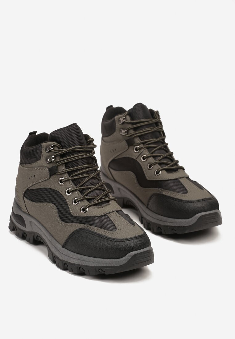 vices Bocanci trekking trapper Negru-Verde cu Model Geometric Anerisse