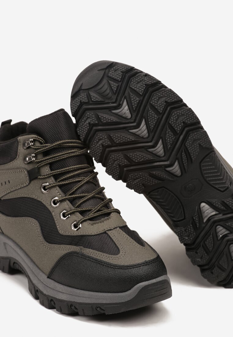 vices Bocanci trekking trapper Negru-Verde cu Model Geometric Anerisse