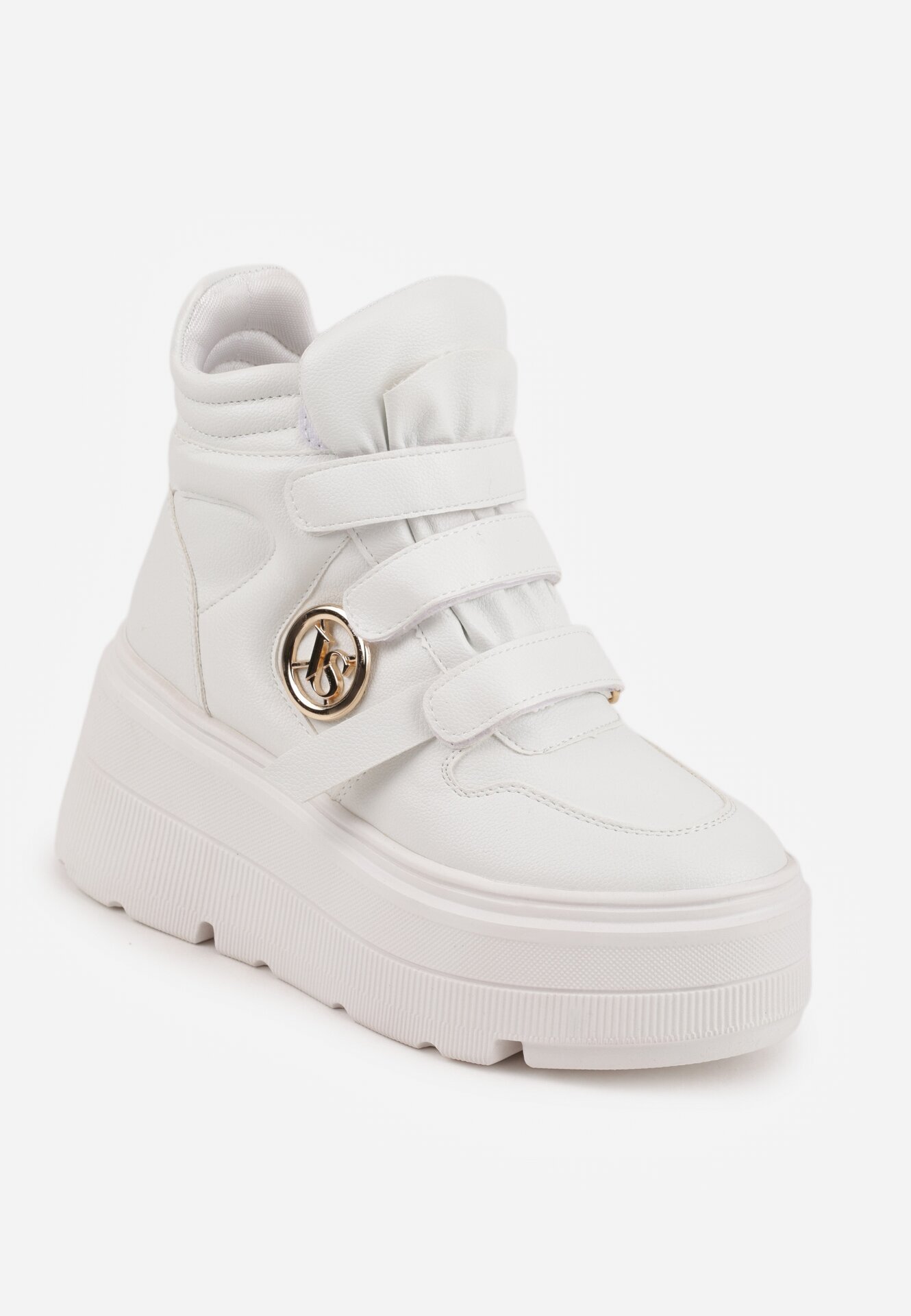 vices Botine Albe stil sneakers pe platformă Afirriva