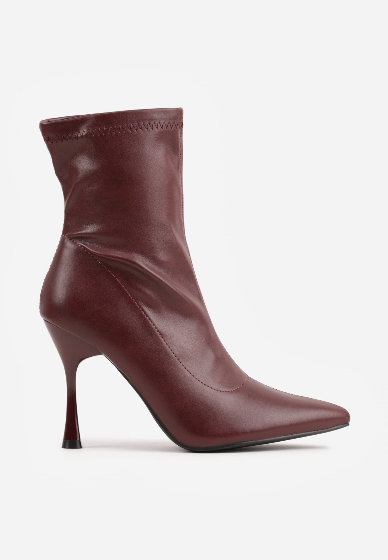 vices Botine Bordo cu Toc Tip Clepsidră cu Tija Elastică Kelisse