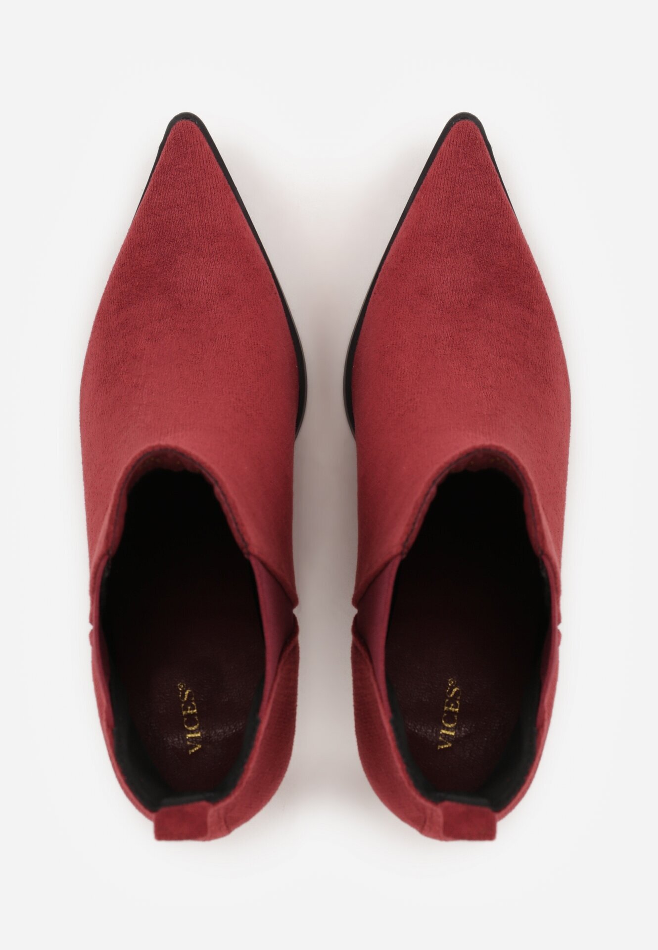 vices Botine Clasice Bordo cu Toc Subțire Decorate cu Elastic Allitta