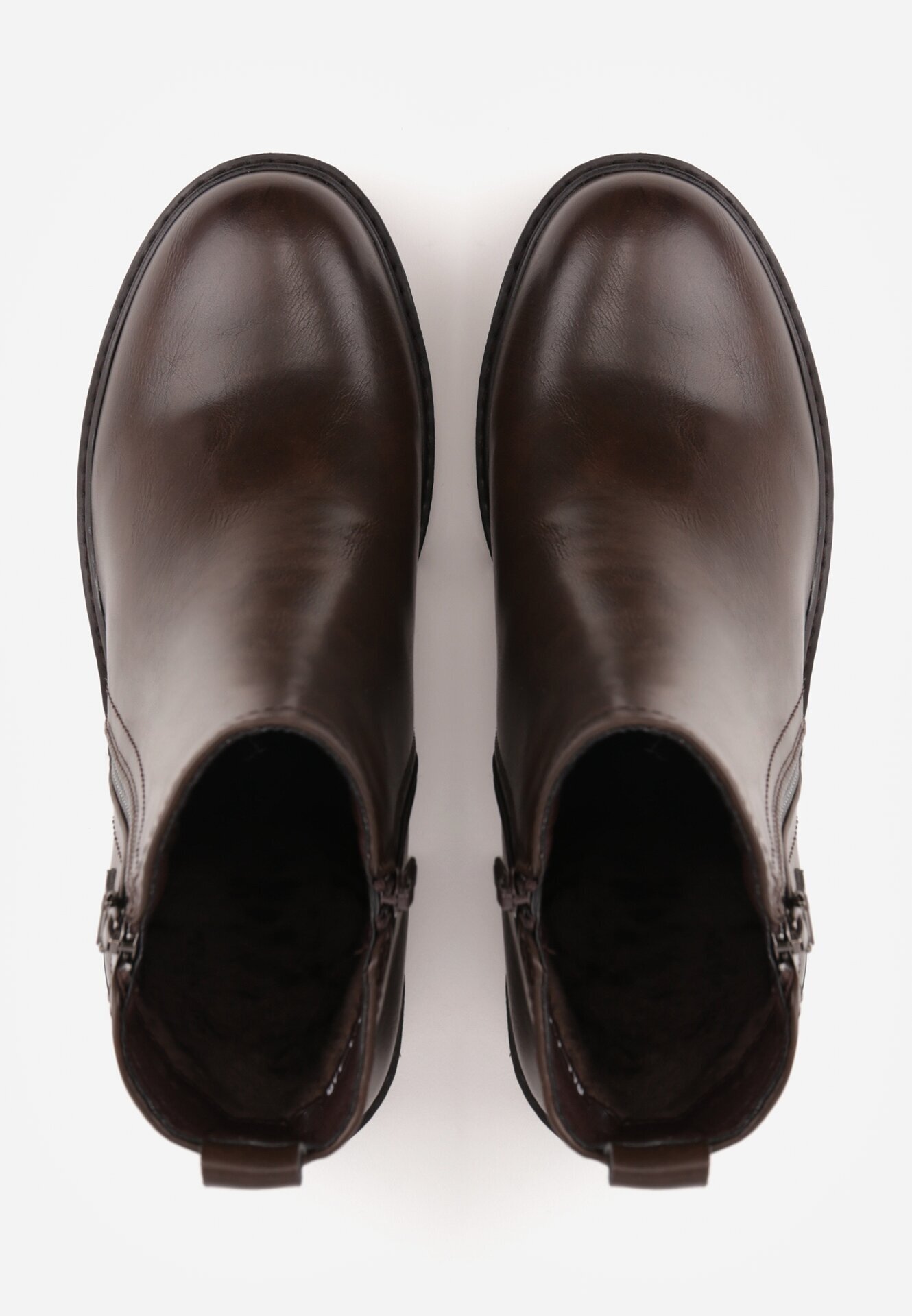 vices Botine clasice cu fermoar decorativ cu toc și talpă cu profil Milero Maro