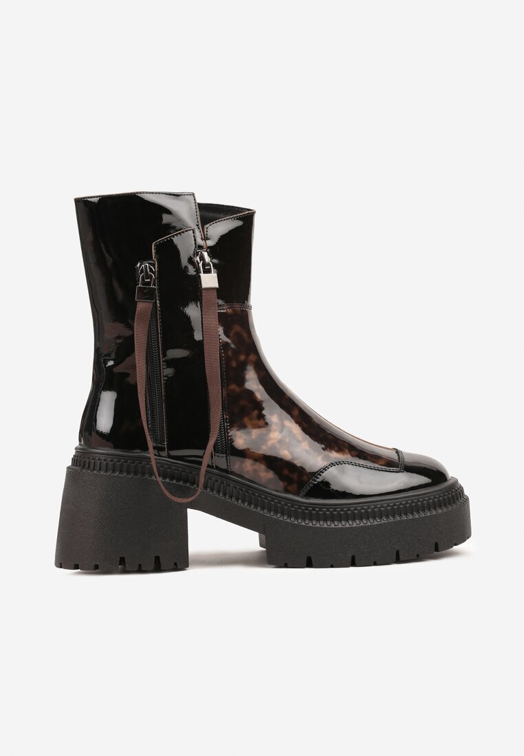 vices Botine Maro Lăcuite cu Banderolă Decorativă Rivavie