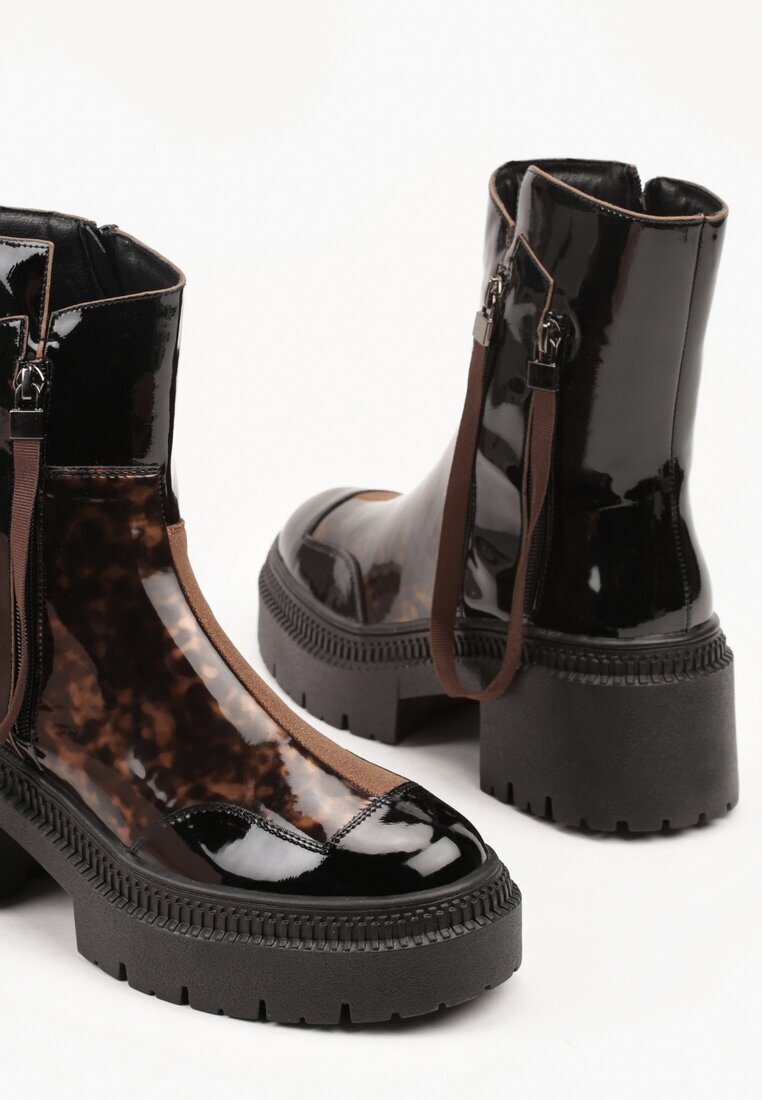 vices Botine Maro Lăcuite cu Banderolă Decorativă Rivavie