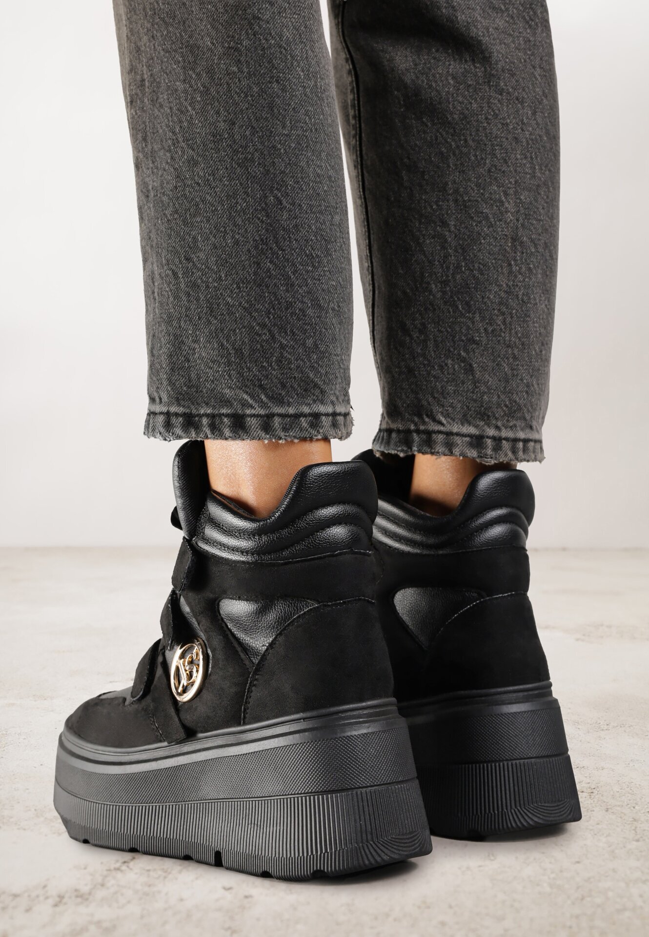 vices Botine Negre Stil Sneakers cu Platformă Afirriva