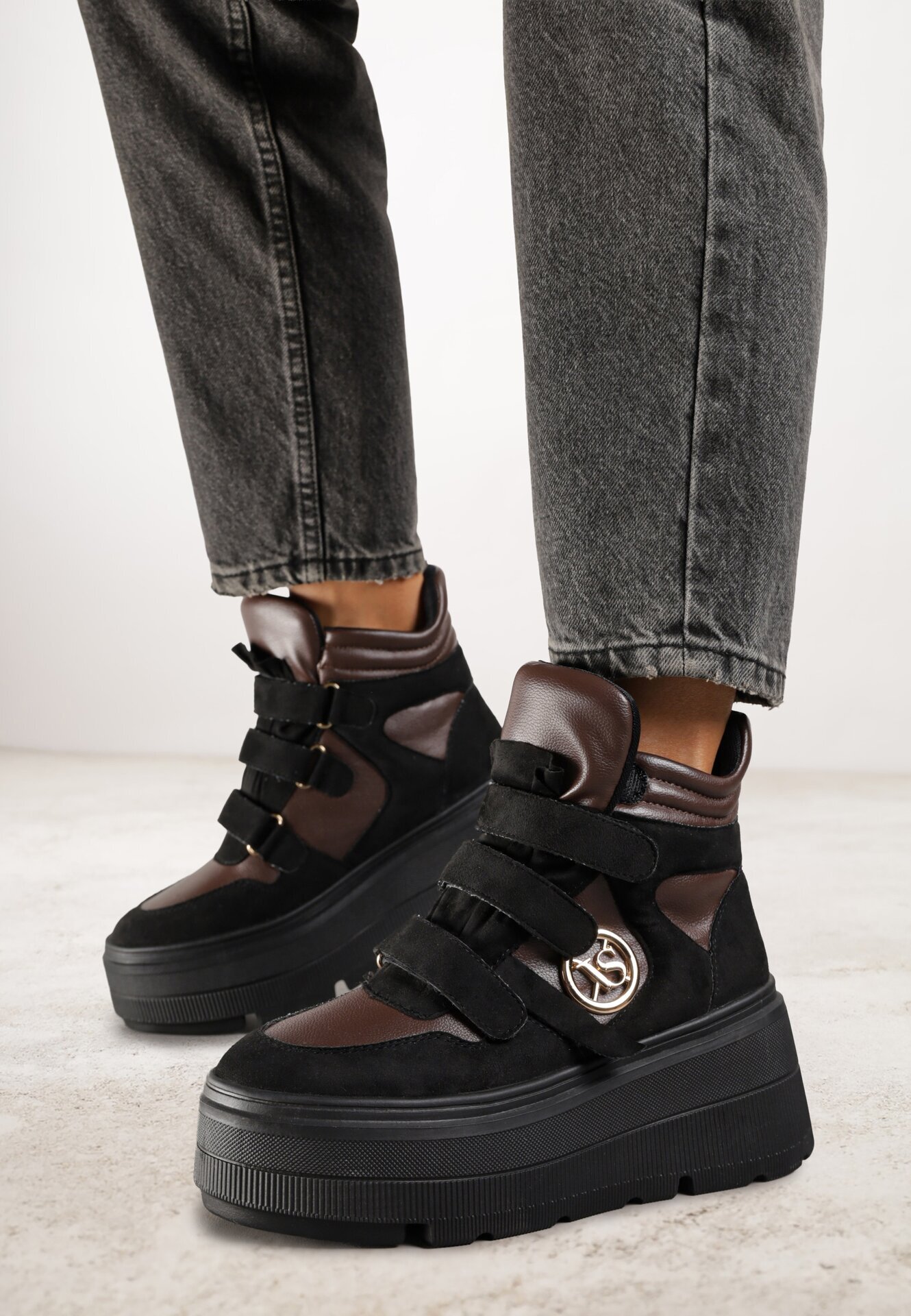 vices Botine Negru-Maro Stil sneakers cu Platformă Afirriva