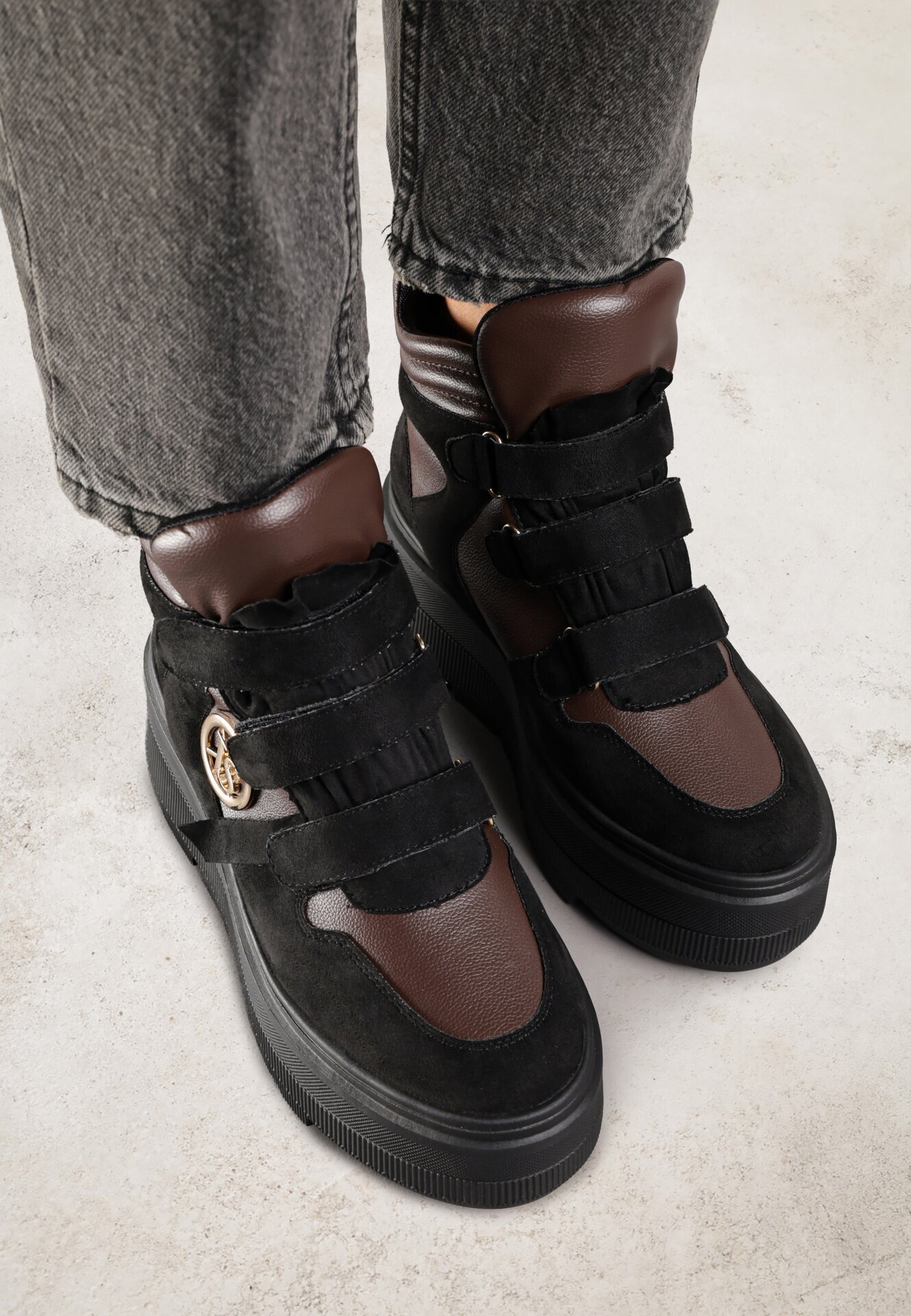 vices Botine Negru-Maro Stil sneakers cu Platformă Afirriva