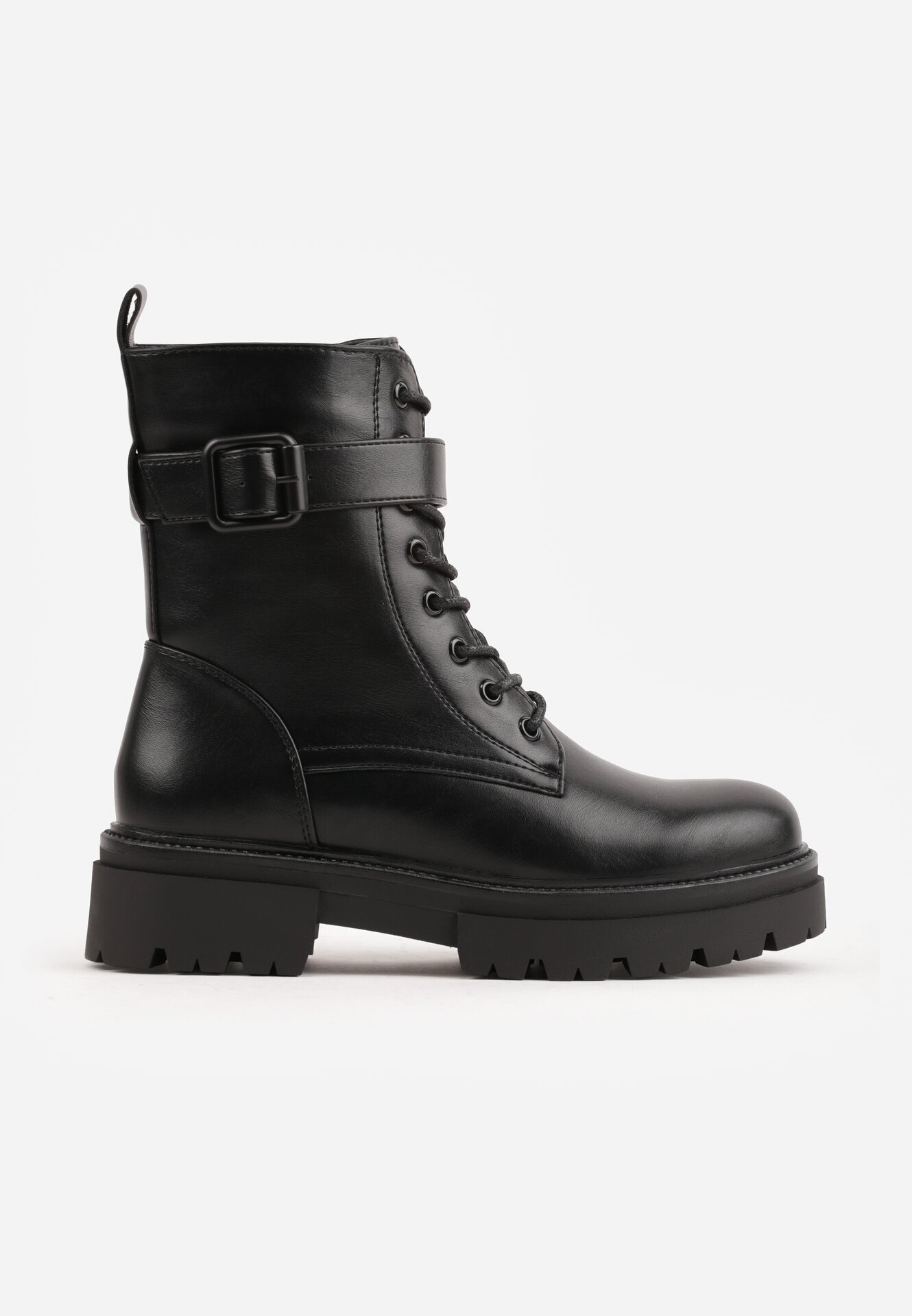 vices Botine Worker Negre cu Curea Decorativă cu Cataramă Feillis