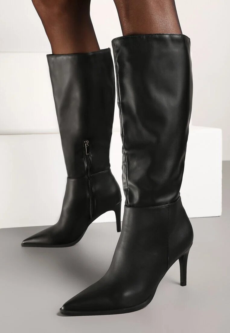 vices Cizme Negre Clasice cu Toc Stiletto cu Izolație Tamillea