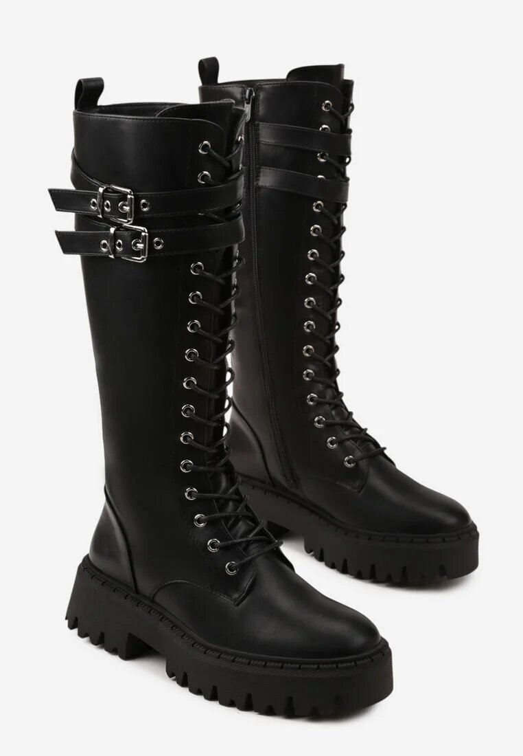 vices Cizme Worker Negre cu Catarame Decorative Enorpie