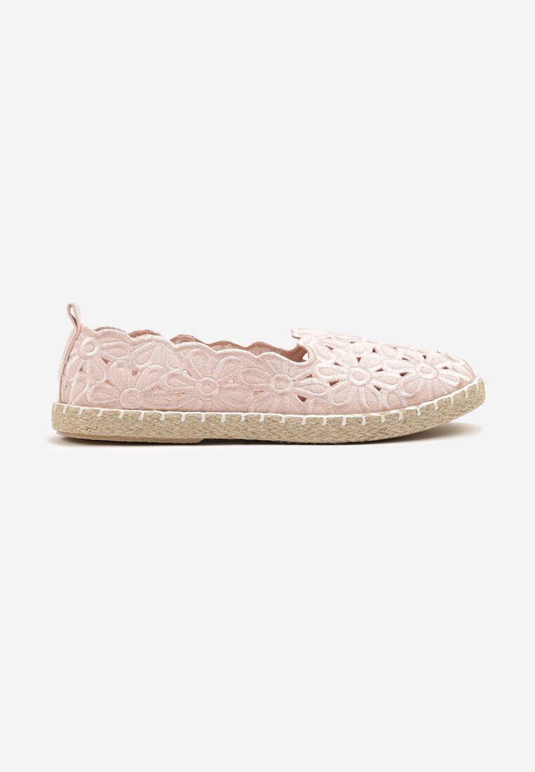 vices Espadrile Roz Perforate cu Model Floral din Împletitură Donavia
