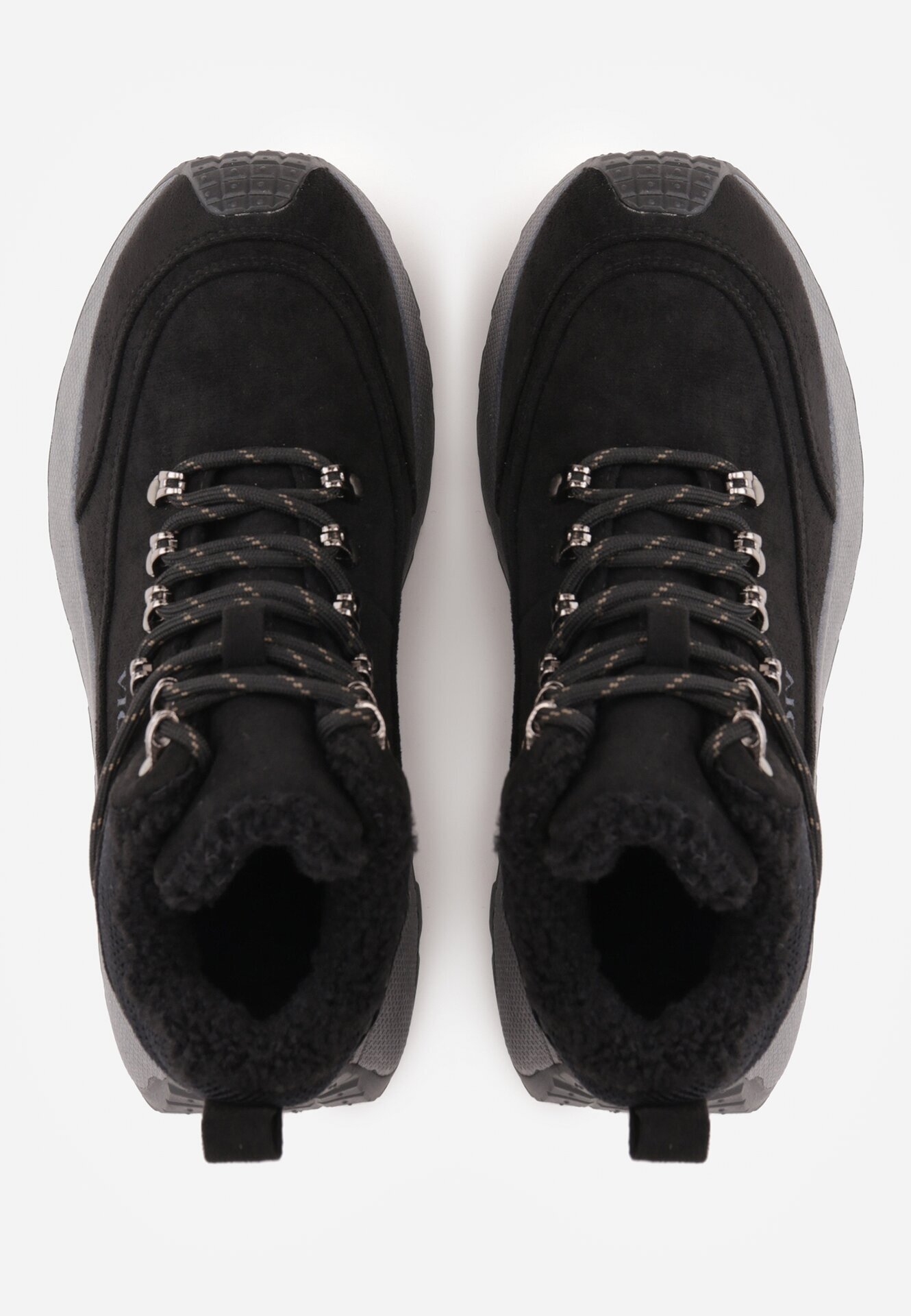 vices Ghete de zăpadă tip Sneakers Negre Sportive pe Talpă Groasă Nellsana