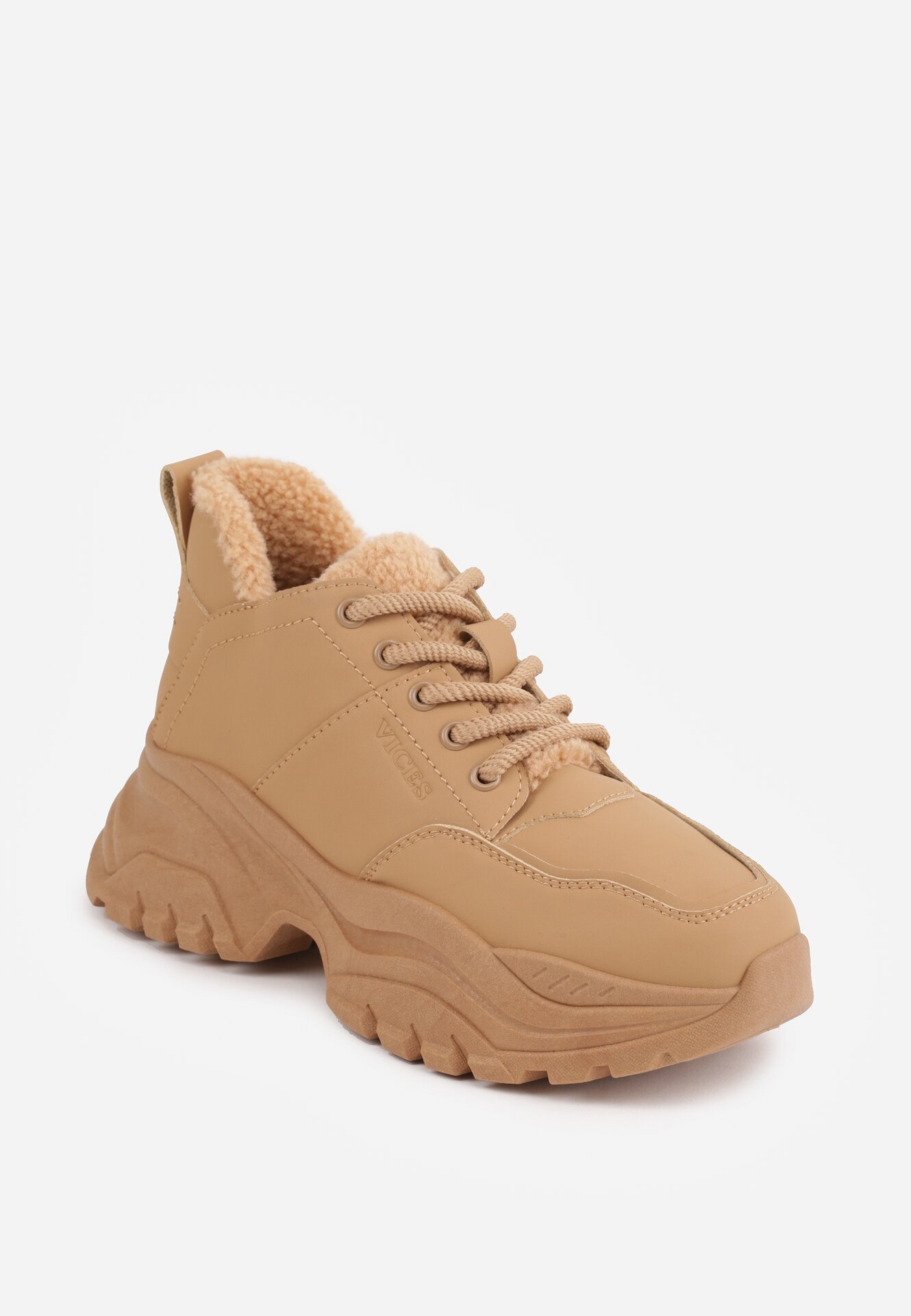 vices Ghete maro deschis tip sneaker pe platformă groasă reliefată tip trapper Narrise