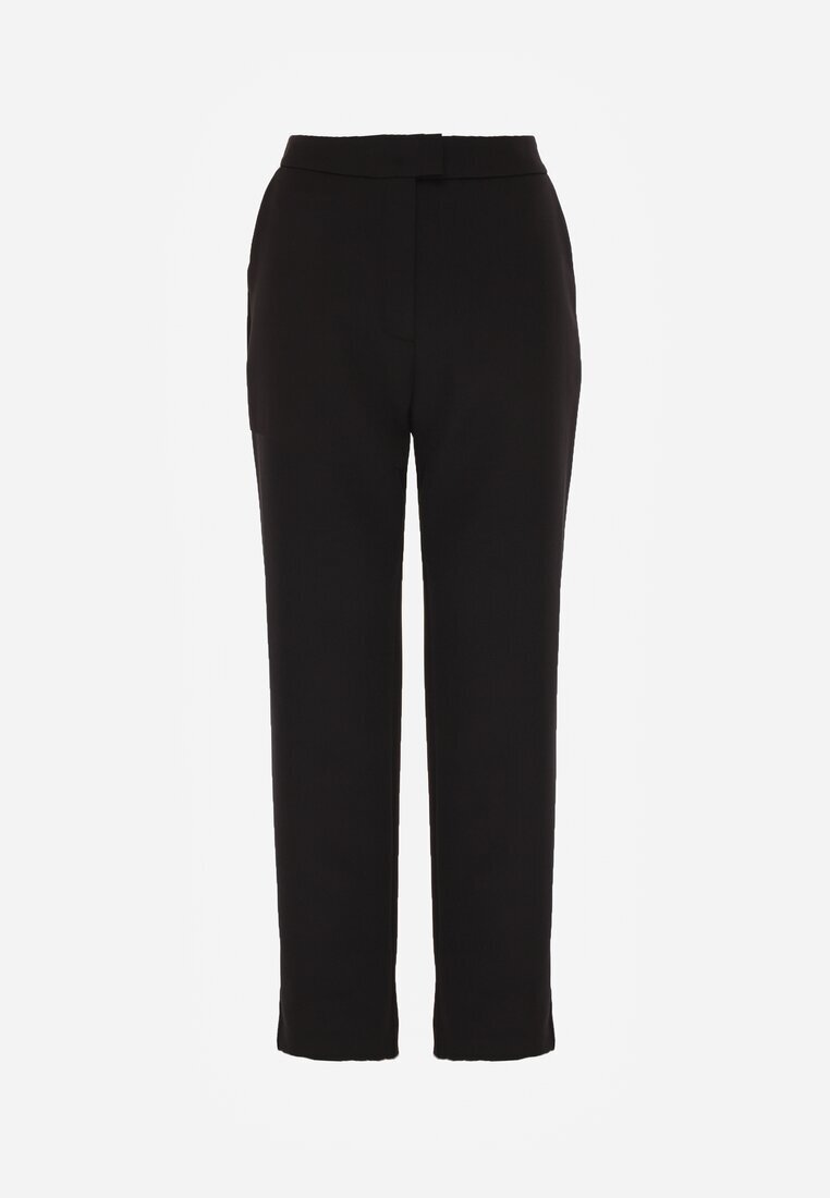 vices Pantaloni de costum negri drepți cu Talie Înaltă Zellryna