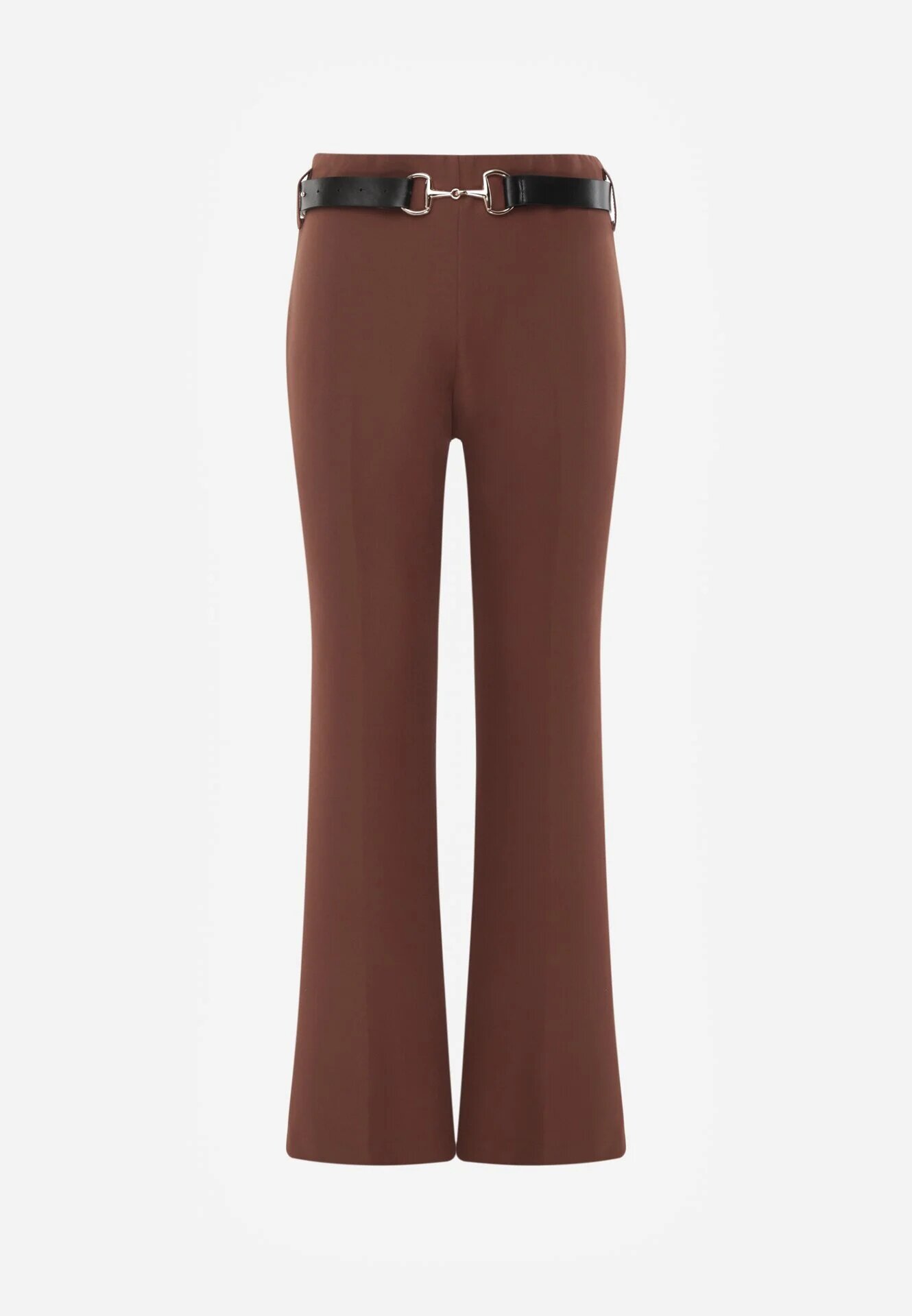 vices Pantaloni eleganți evazați cu dungă ornamentați cu dungi Neronia Maro