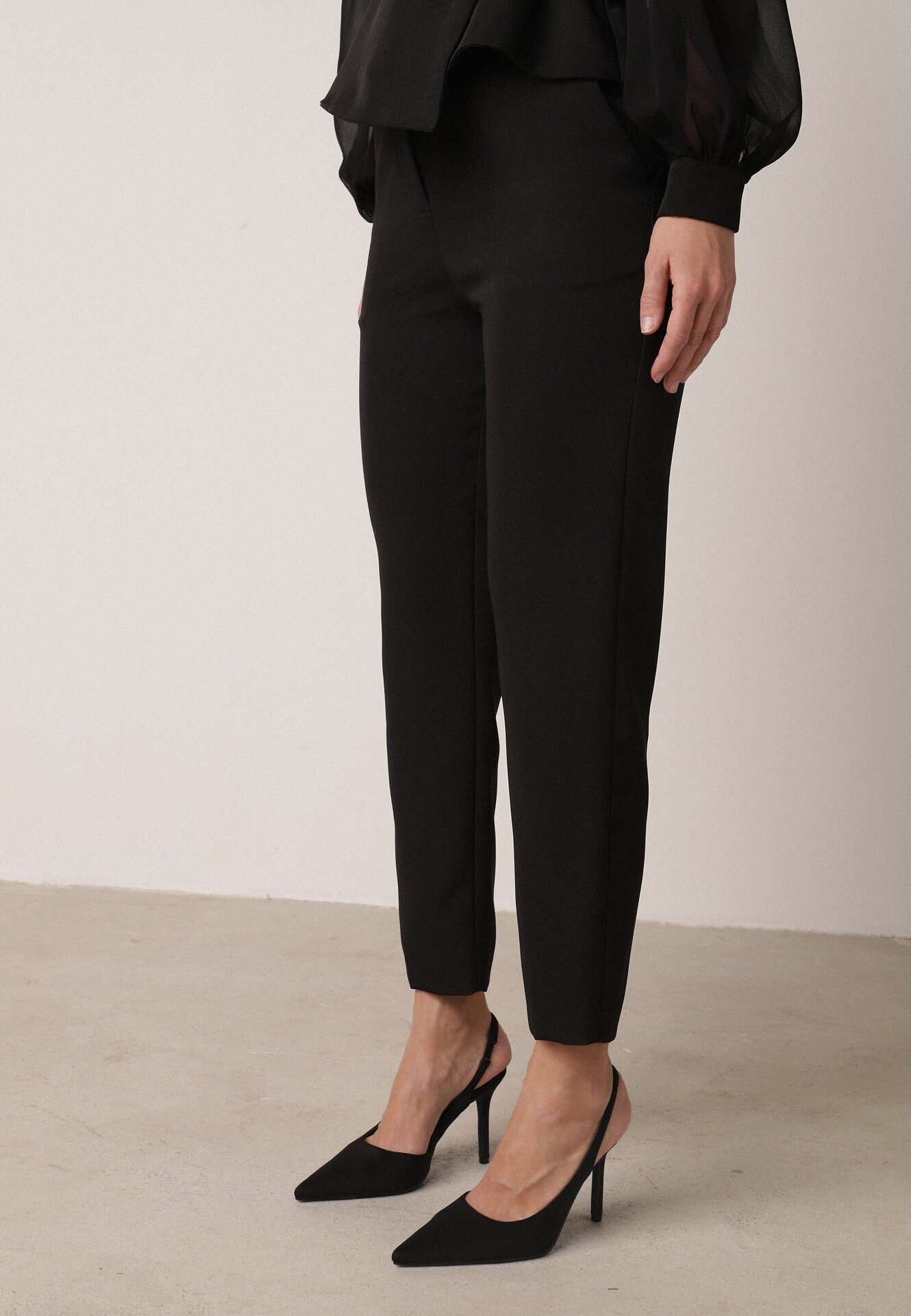 vices Pantaloni Negri Eleganți De costum cu Buzunare Zervia