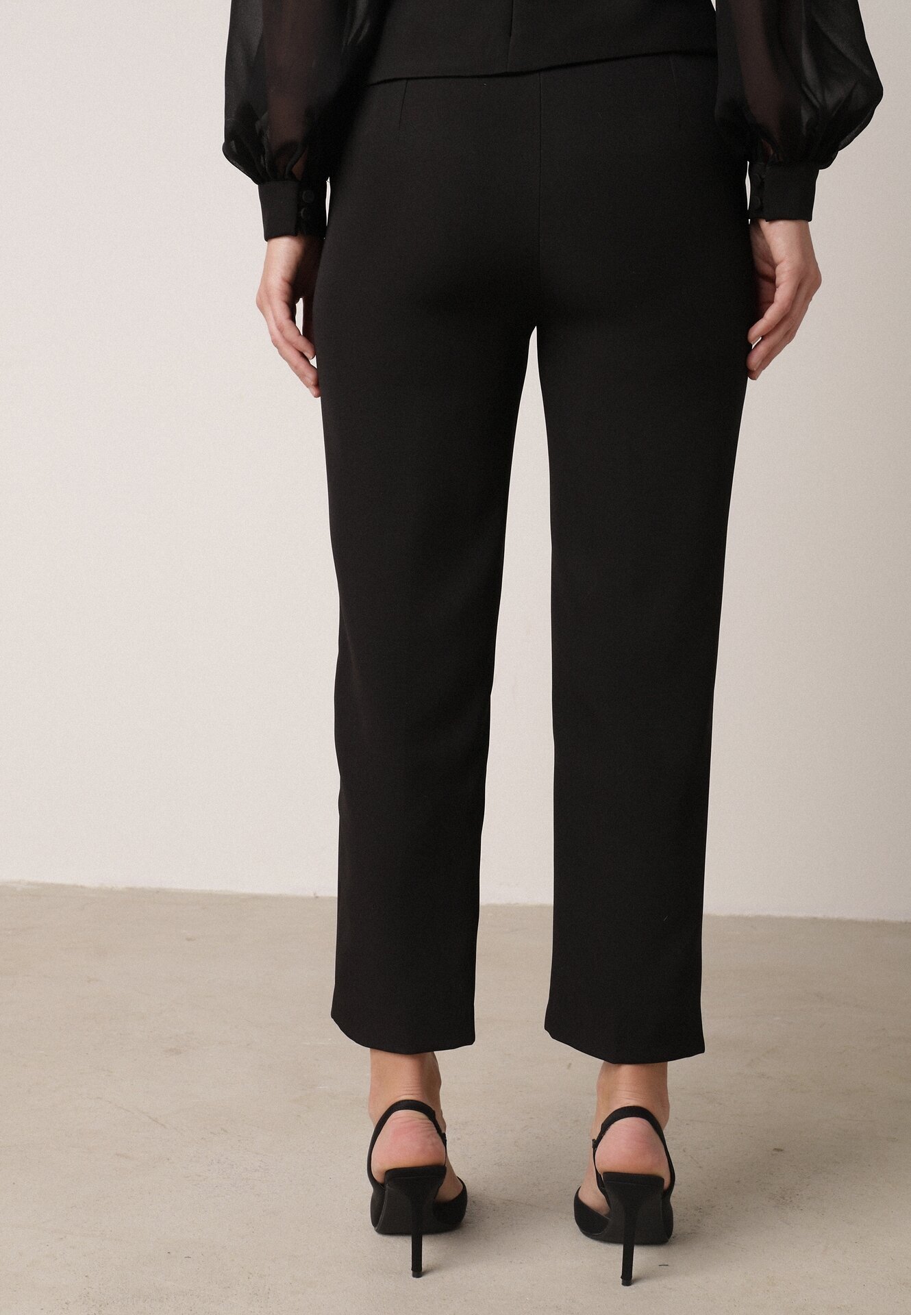 vices Pantaloni Negri Eleganți De costum cu Buzunare Zervia