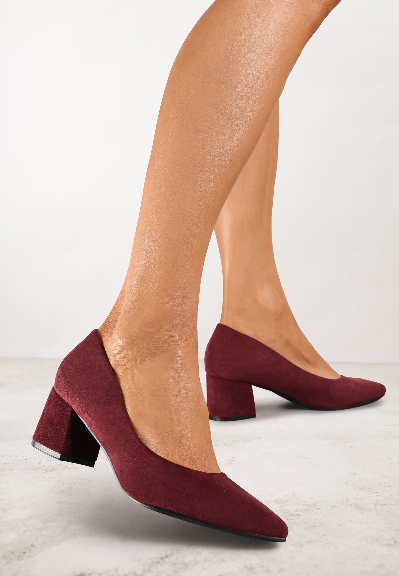 vices Pantofi eleganți Clasici Bordo cu branț din piele Valaria