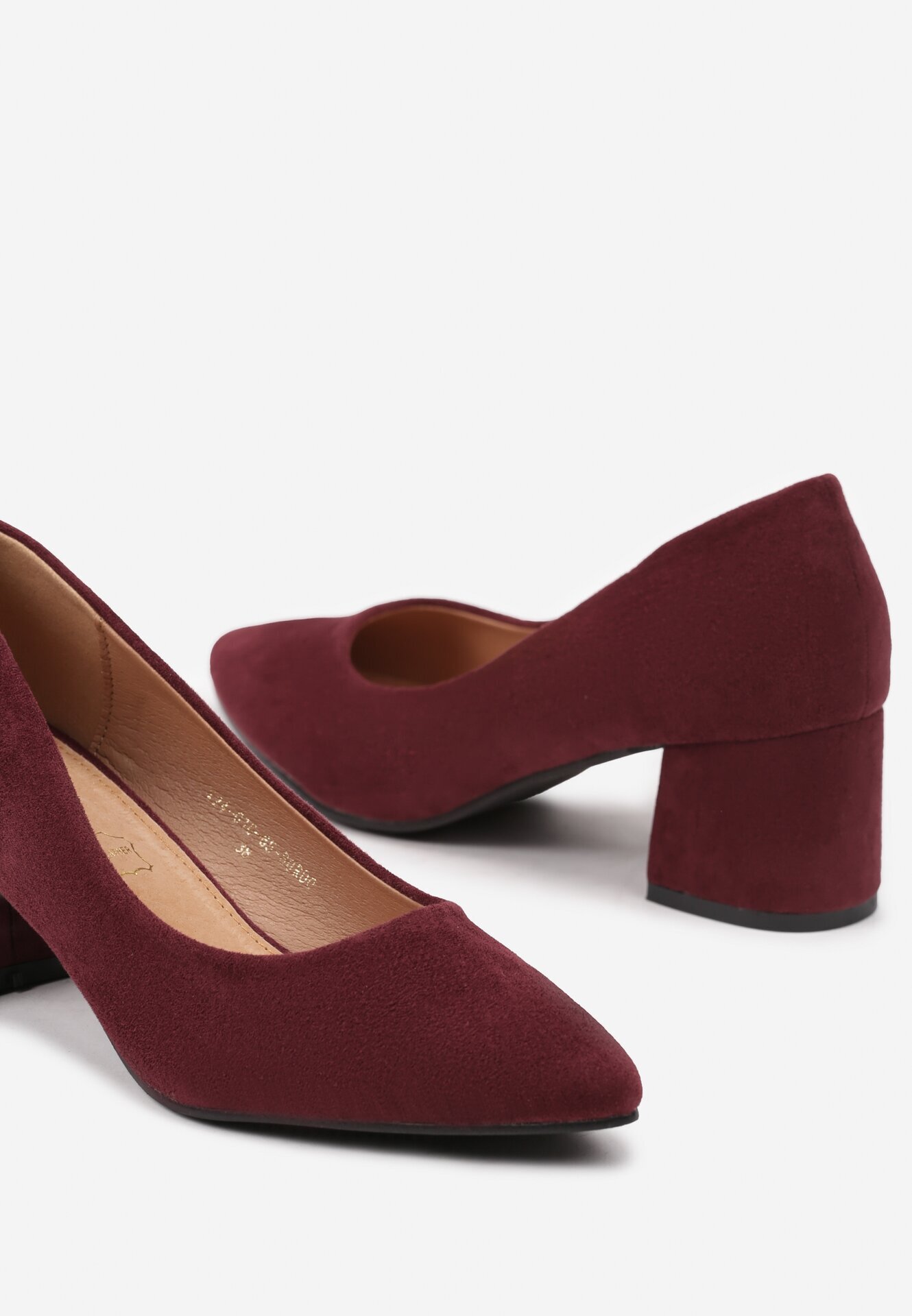 vices Pantofi eleganți Clasici Bordo cu branț din piele Valaria