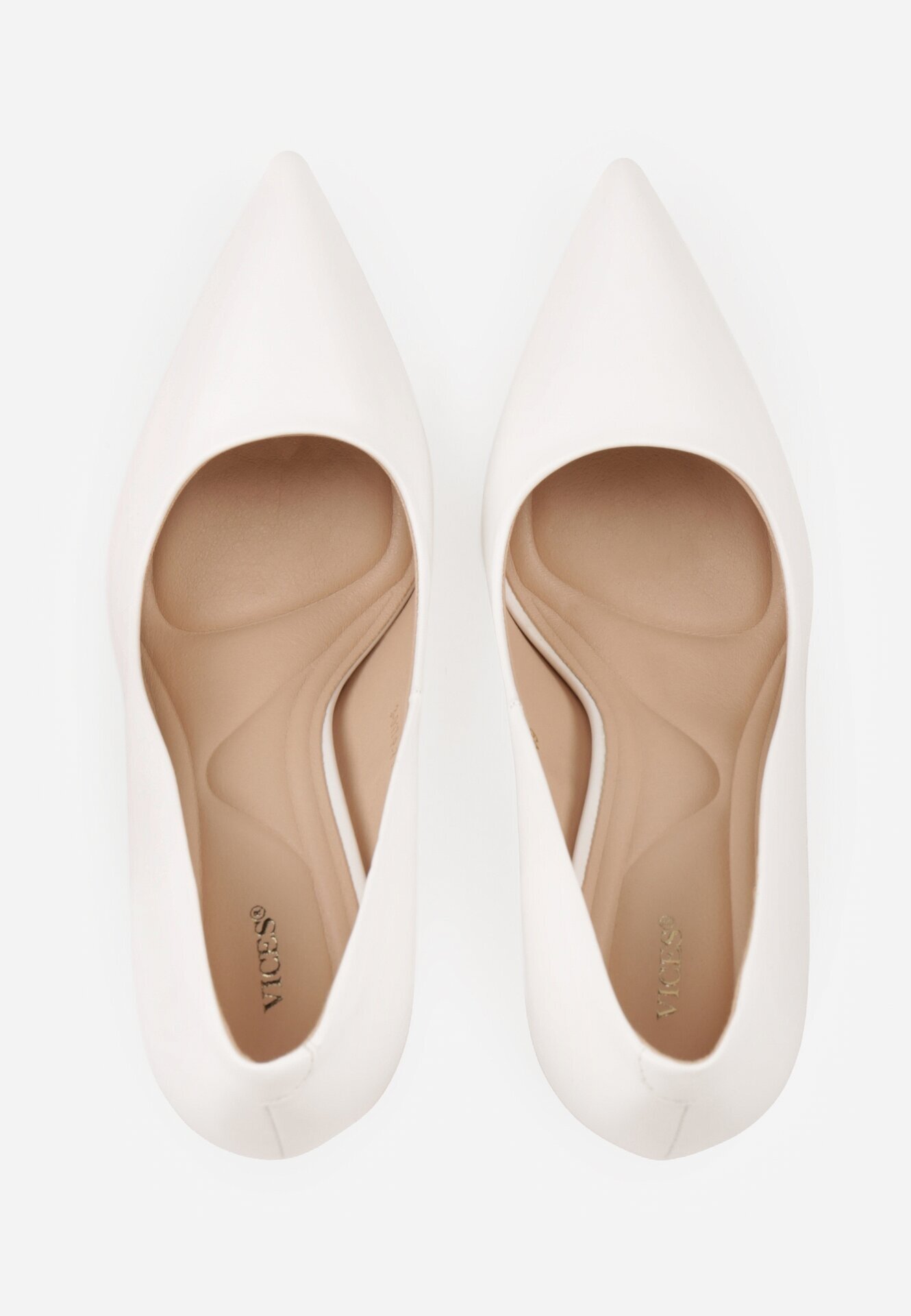 vices Pantofi stiletto Albi Clasici cu Finisaj Neted Selimya