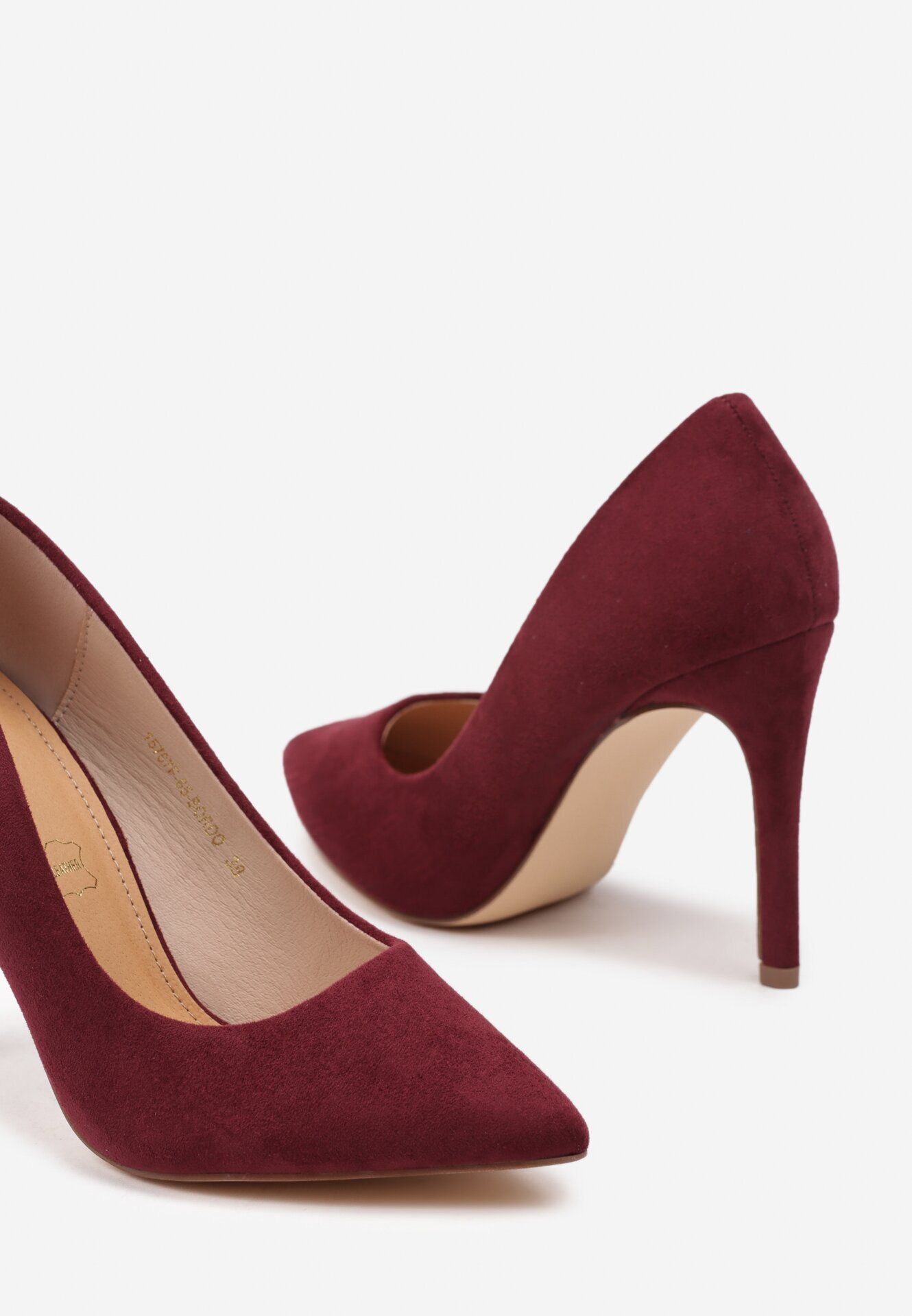 vices Pantofi stiletto Clasici Bordo cu branț de piele Bellinna