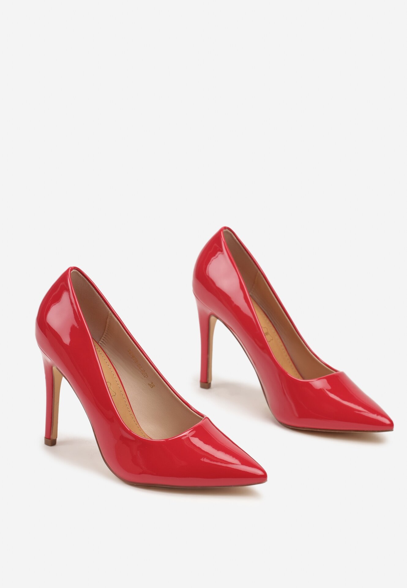 vices Pantofi stiletto clasici roșii Lăcuiți cu branț din piele Soinna