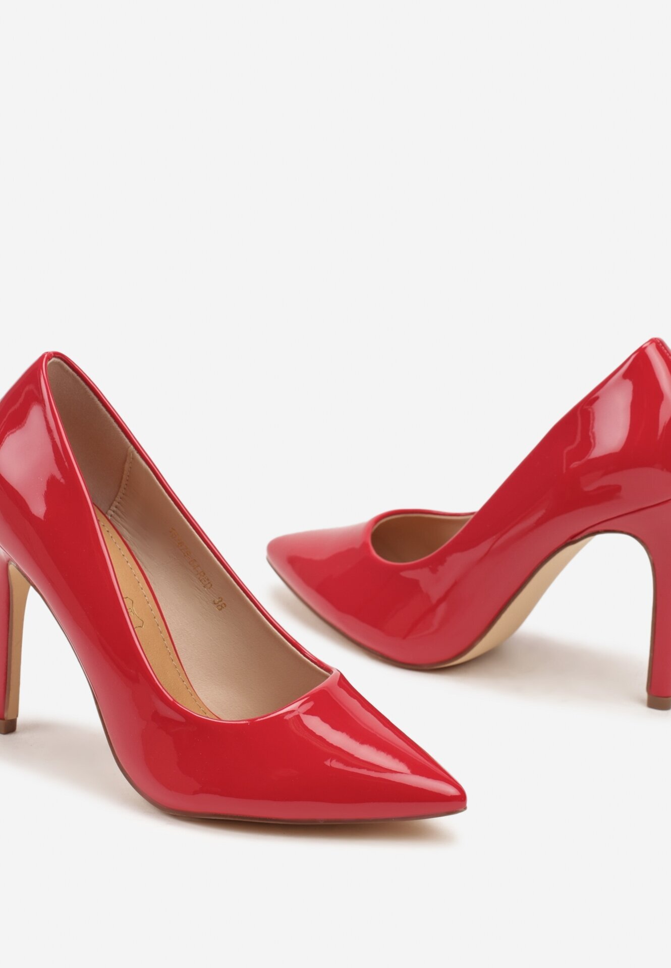 vices Pantofi stiletto clasici roșii Lăcuiți cu branț din piele Soinna