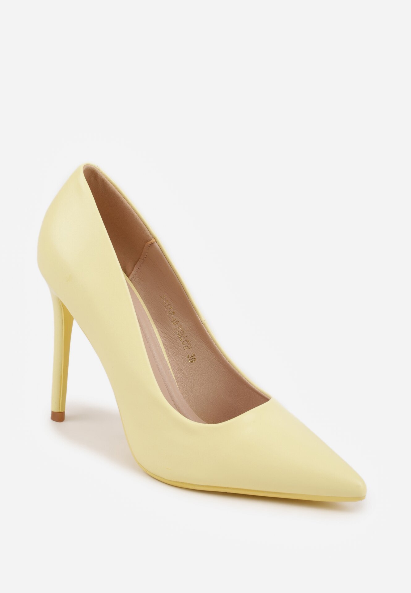 vices Pantofi stiletto Galbene Clasice cu Finisaj Neted Selimya
