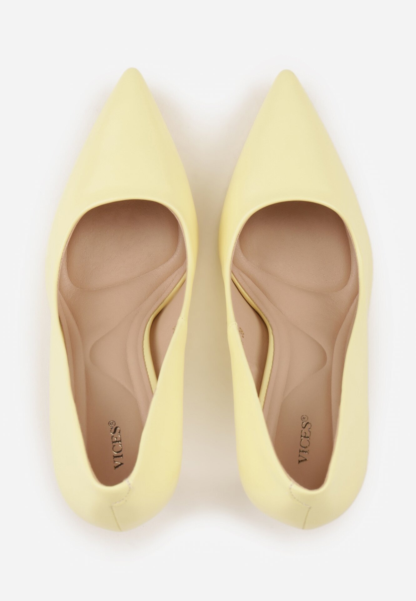 vices Pantofi stiletto Galbene Clasice cu Finisaj Neted Selimya