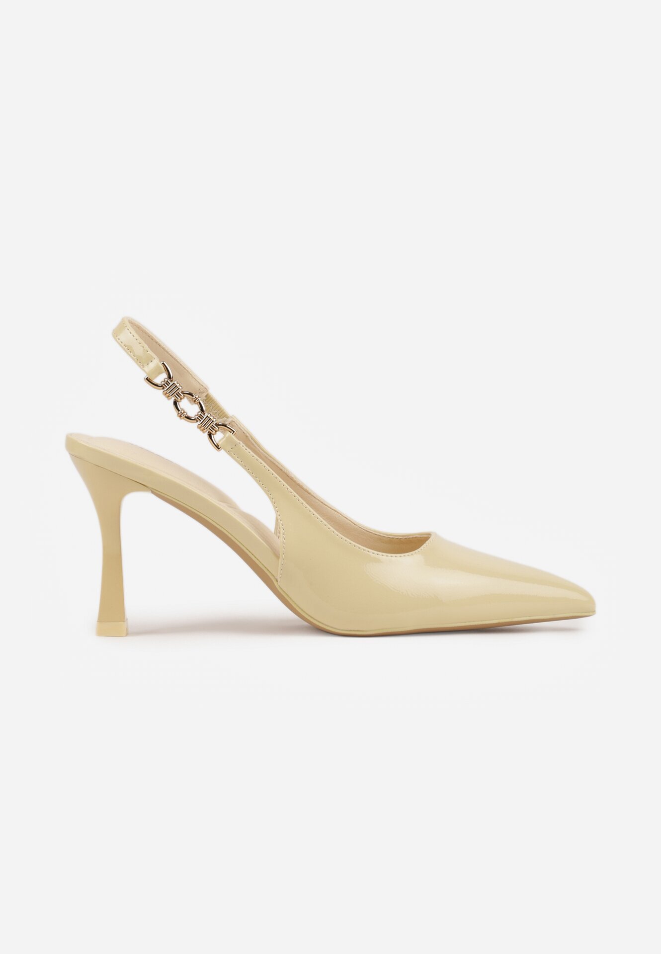 vices Pantofi stiletto Galbeni cu Călcâi Decupat și Aplicație Elegantă la Curea Naterena