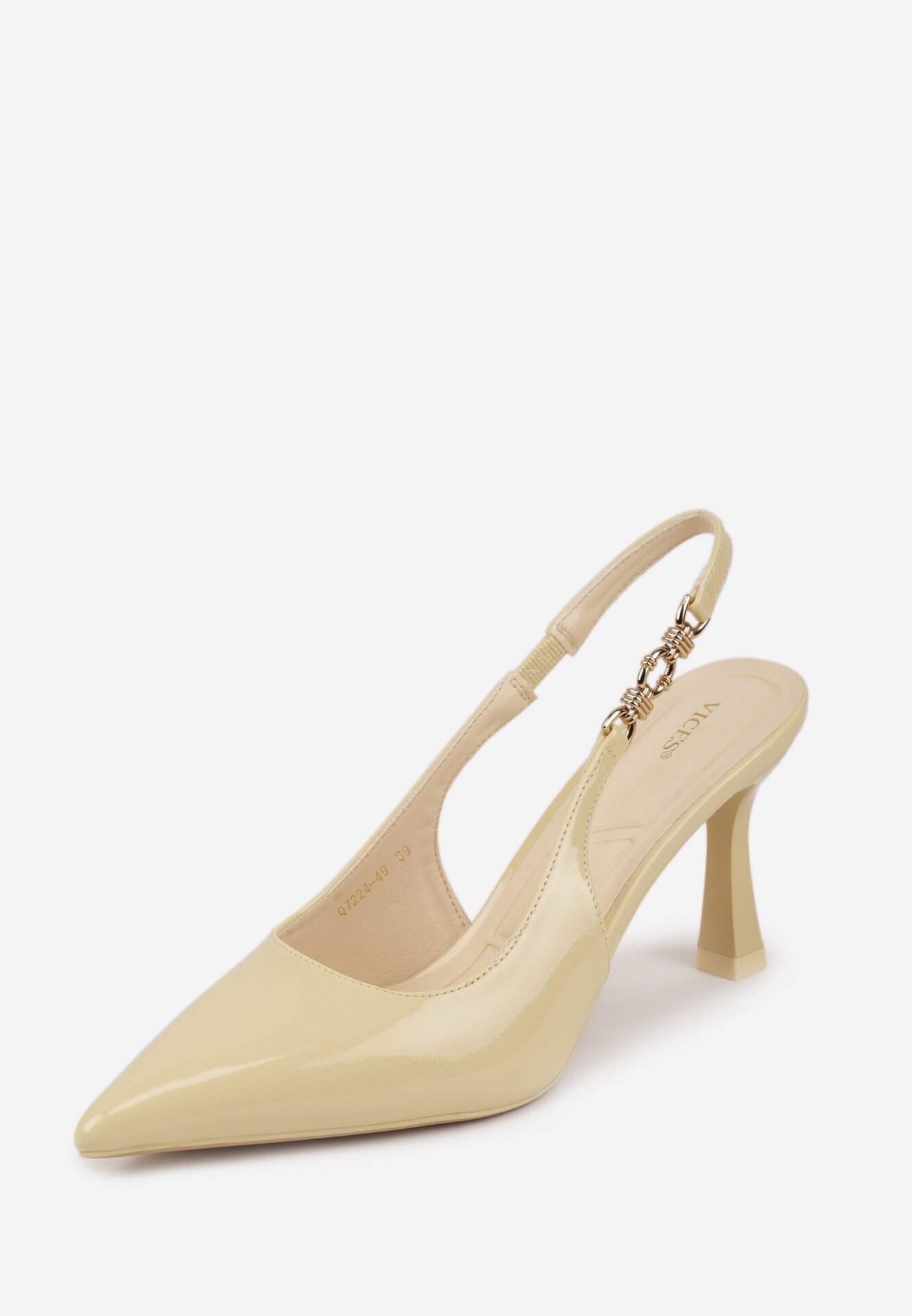 vices Pantofi stiletto Galbeni cu Călcâi Decupat și Aplicație Elegantă la Curea Naterena