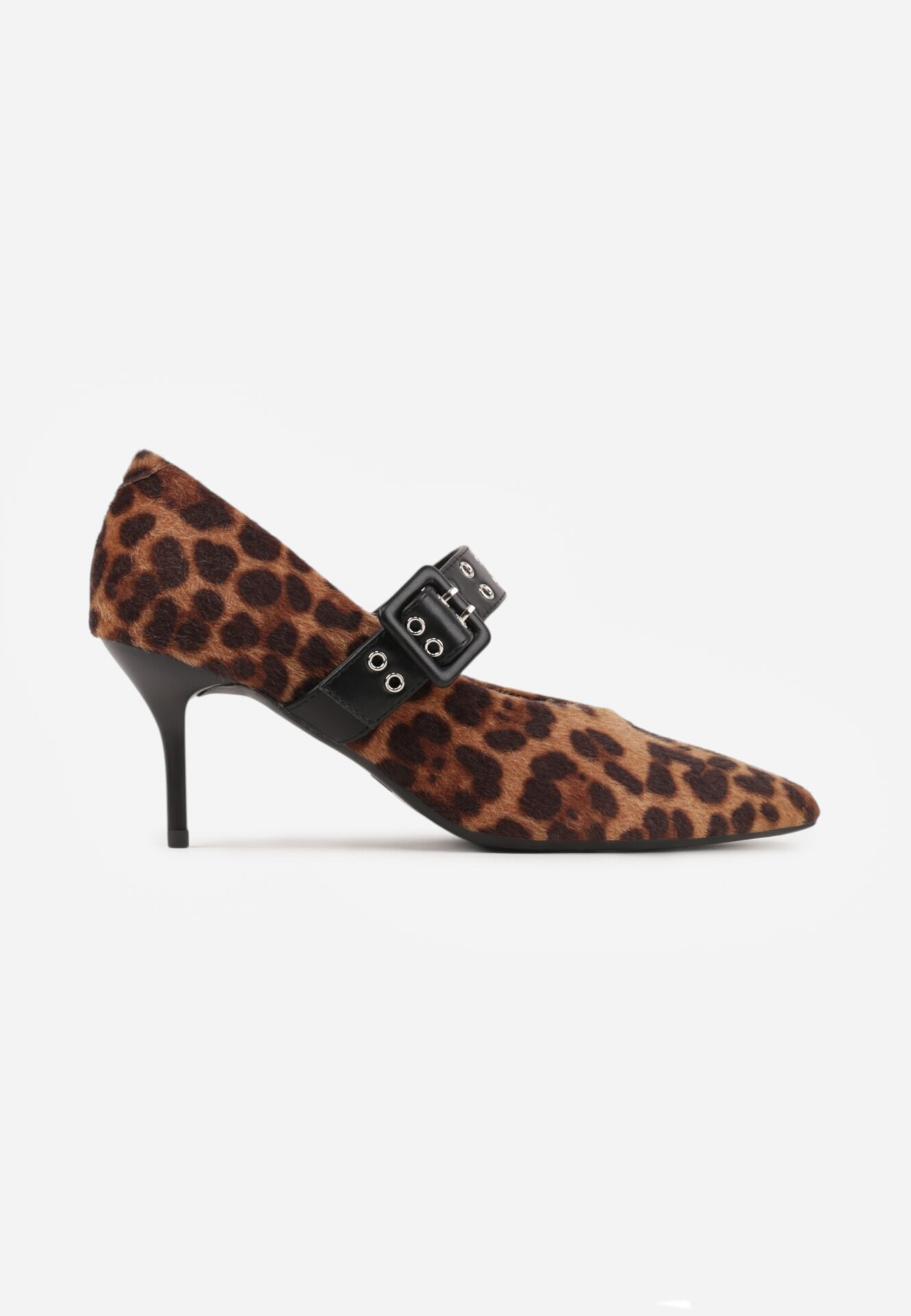 vices Pantofi stiletto leopard cu branț din piele decorați cu ținte Aribene