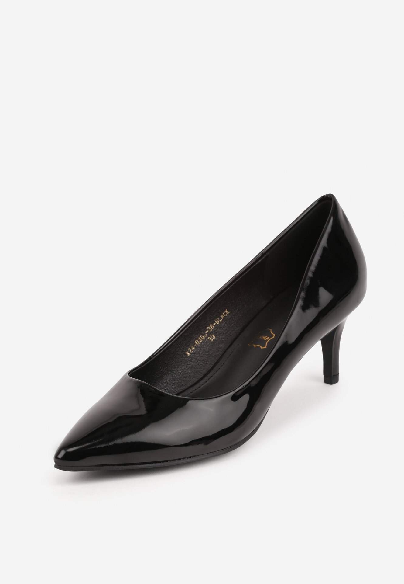 vices Pantofi stiletto negri clasici cu toc cui și branț din piele Valenthea