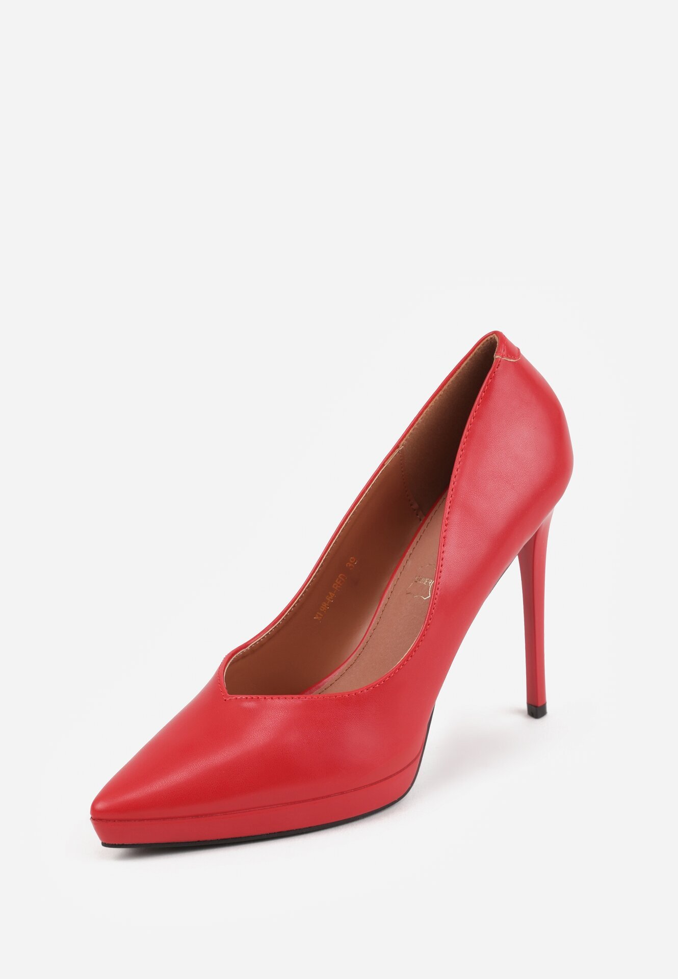 vices Pantofi stiletto Roșii cu Platformă cu Branț din Piele Racca