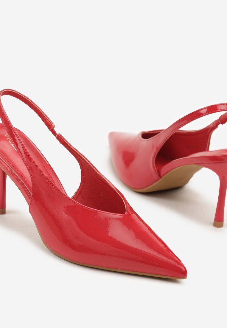 vices Pantofi stiletto tip sandale roșii cu vârf ascuțit Tillasia