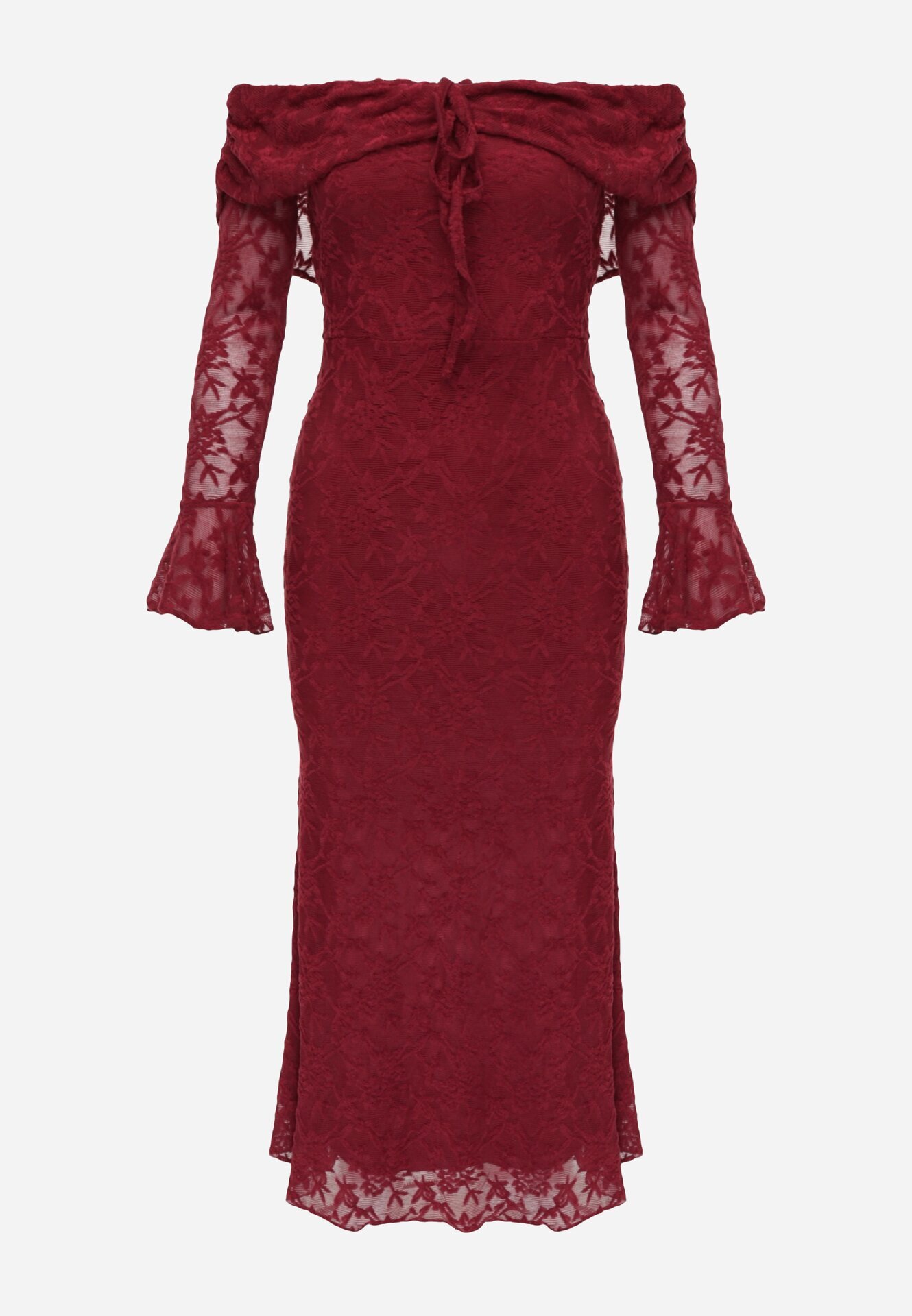 vices Rochie ajustată tip hispană din dantelă Senata Bordo