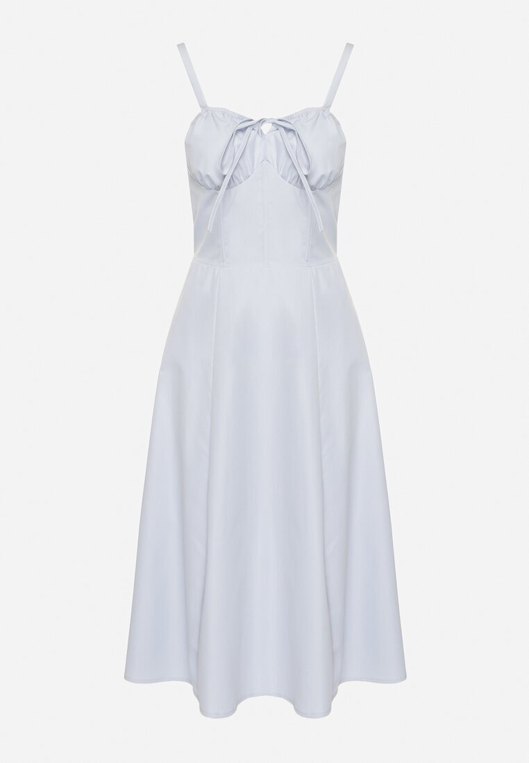 vices Rochie Albastră Cloș Tip corset Decorată Cu șiret Ralethea