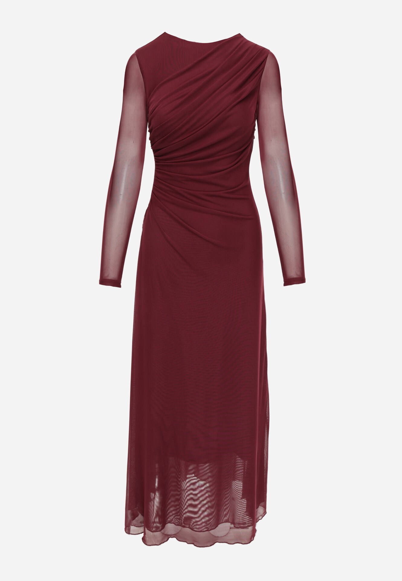 vices Rochie asortată cu croială decorată cu fronșaj Brisun Bordo