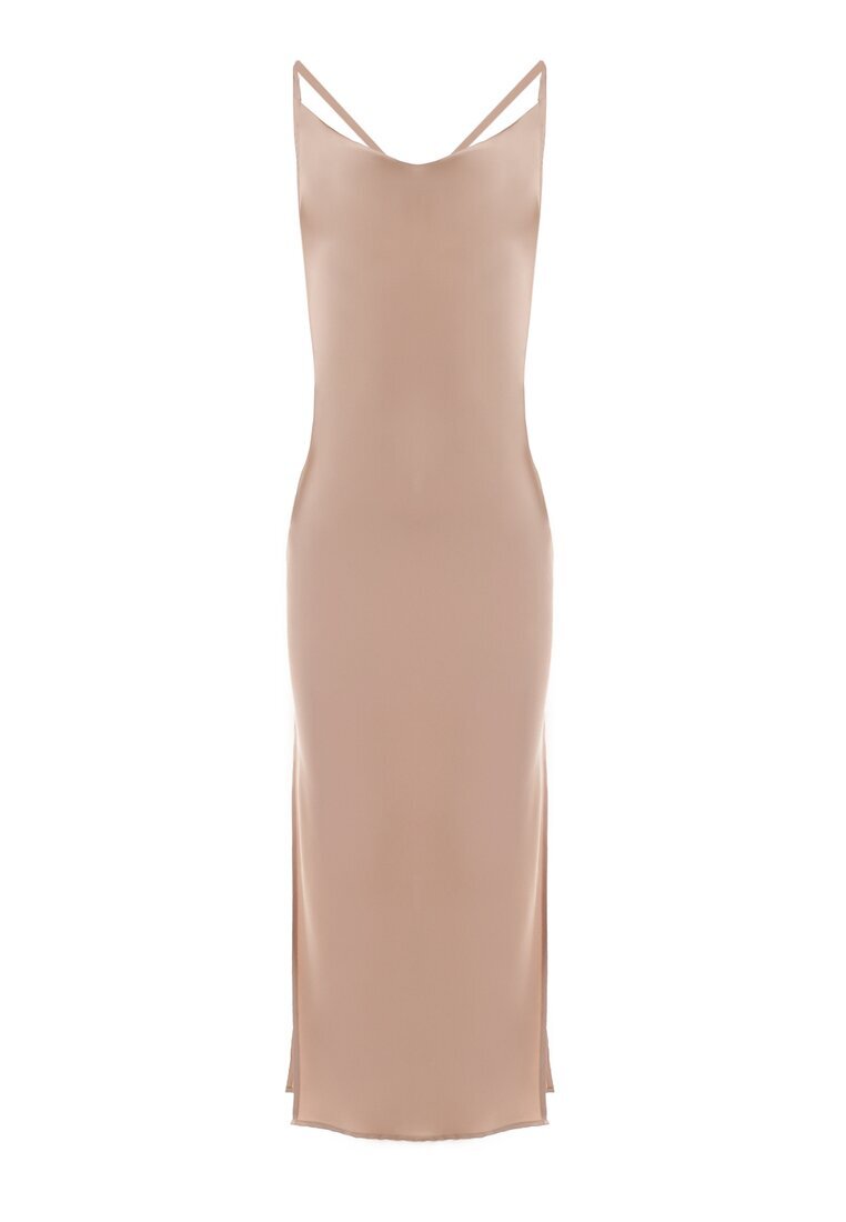 vices Rochie Bej de Satin Salassea