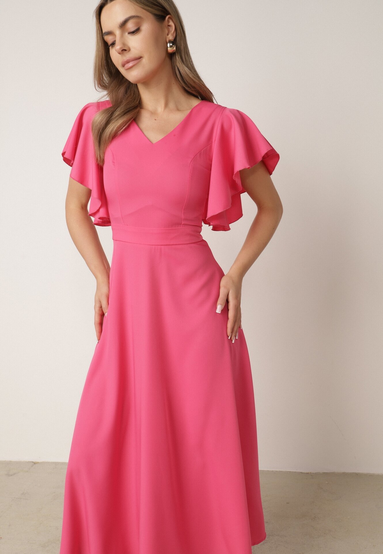vices Rochie Cloche Fucsia Decorată Cu Volane Emilienne