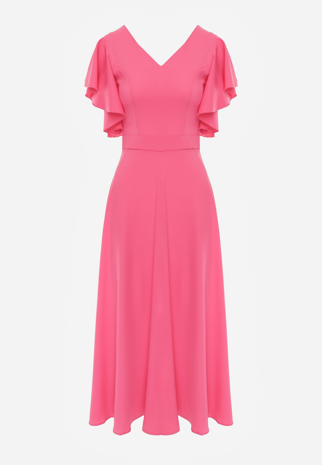 vices Rochie Cloche Fucsia Decorată Cu Volane Emilienne